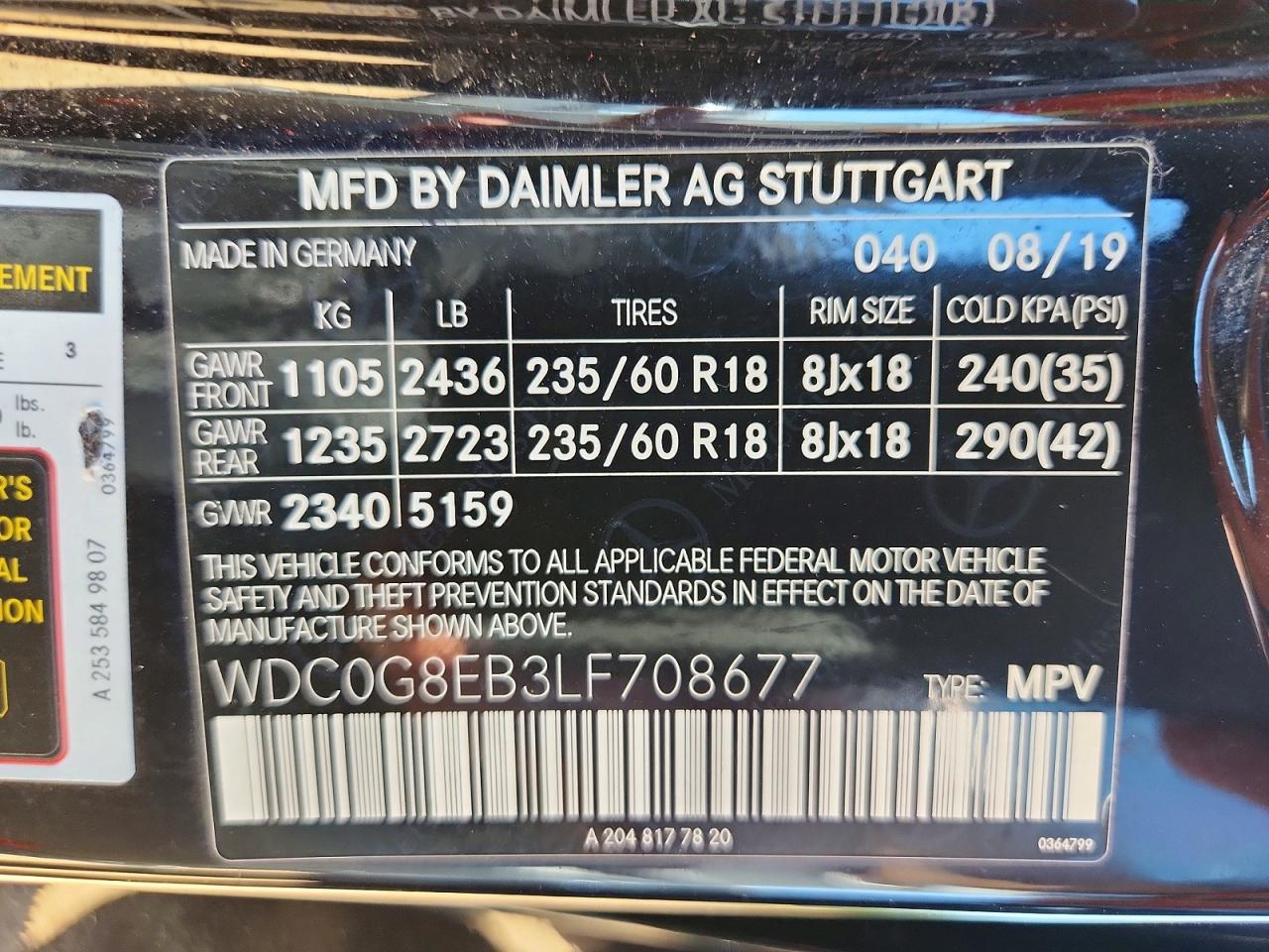2020 Mercedes-benz Glc 300 4matic Черный vin: WDC0G8EB3LF708677