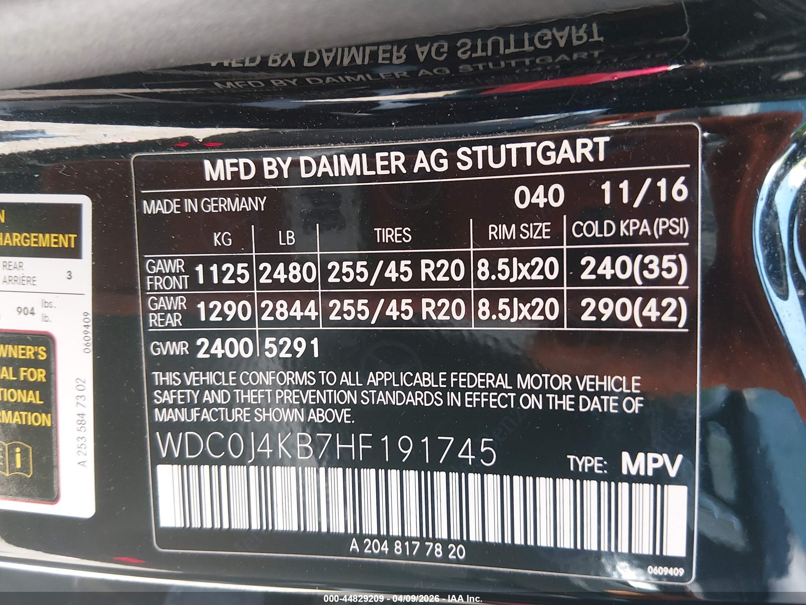 2017 Mercedes-benz Glc 300 Coupe 4matic Черный vin: WDC0J4KB7HF191745