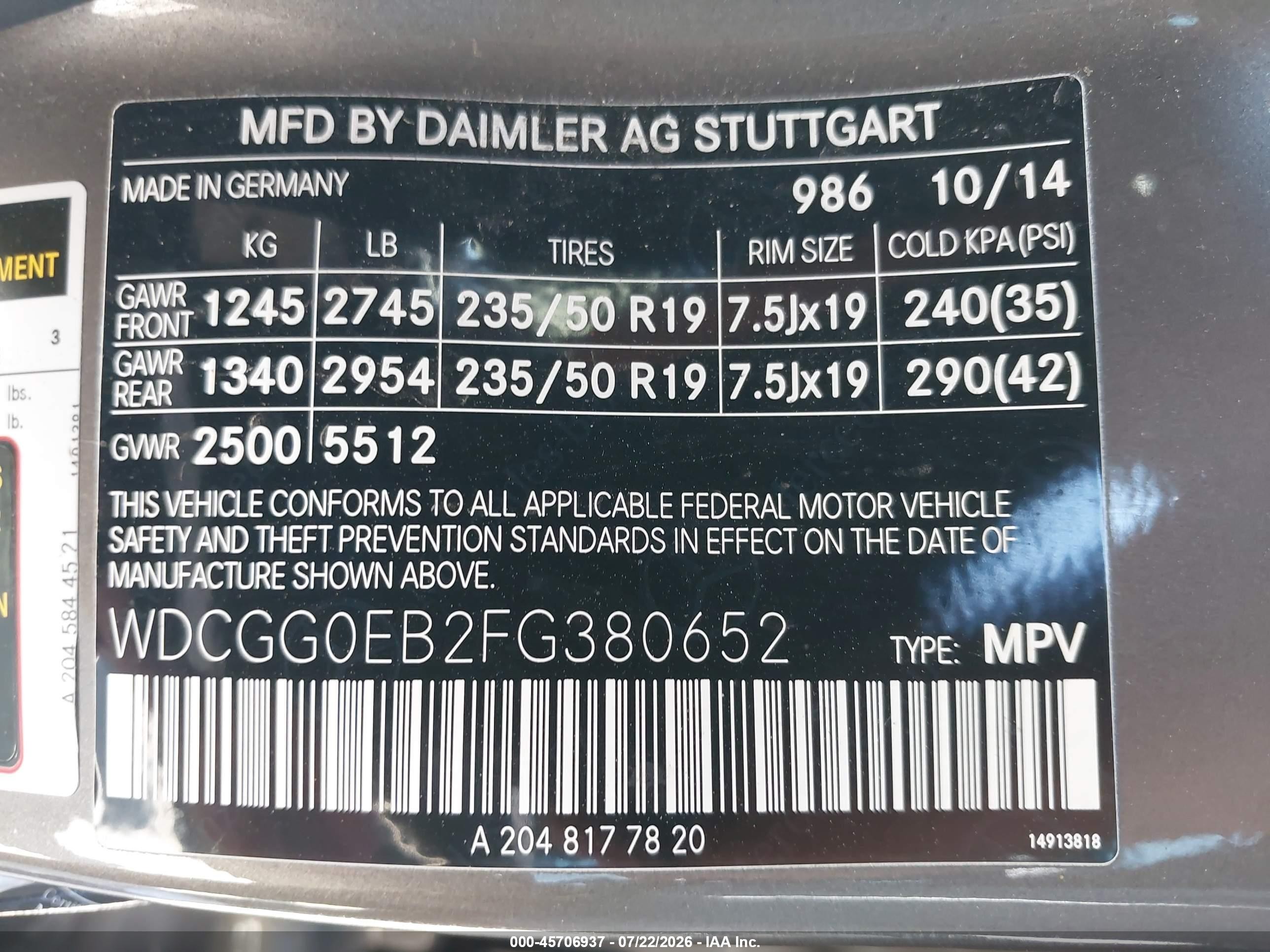2015 Mercedes-benz Glk 250 Bluetec 4matic Brown vin: WDCGG0EB2FG380652