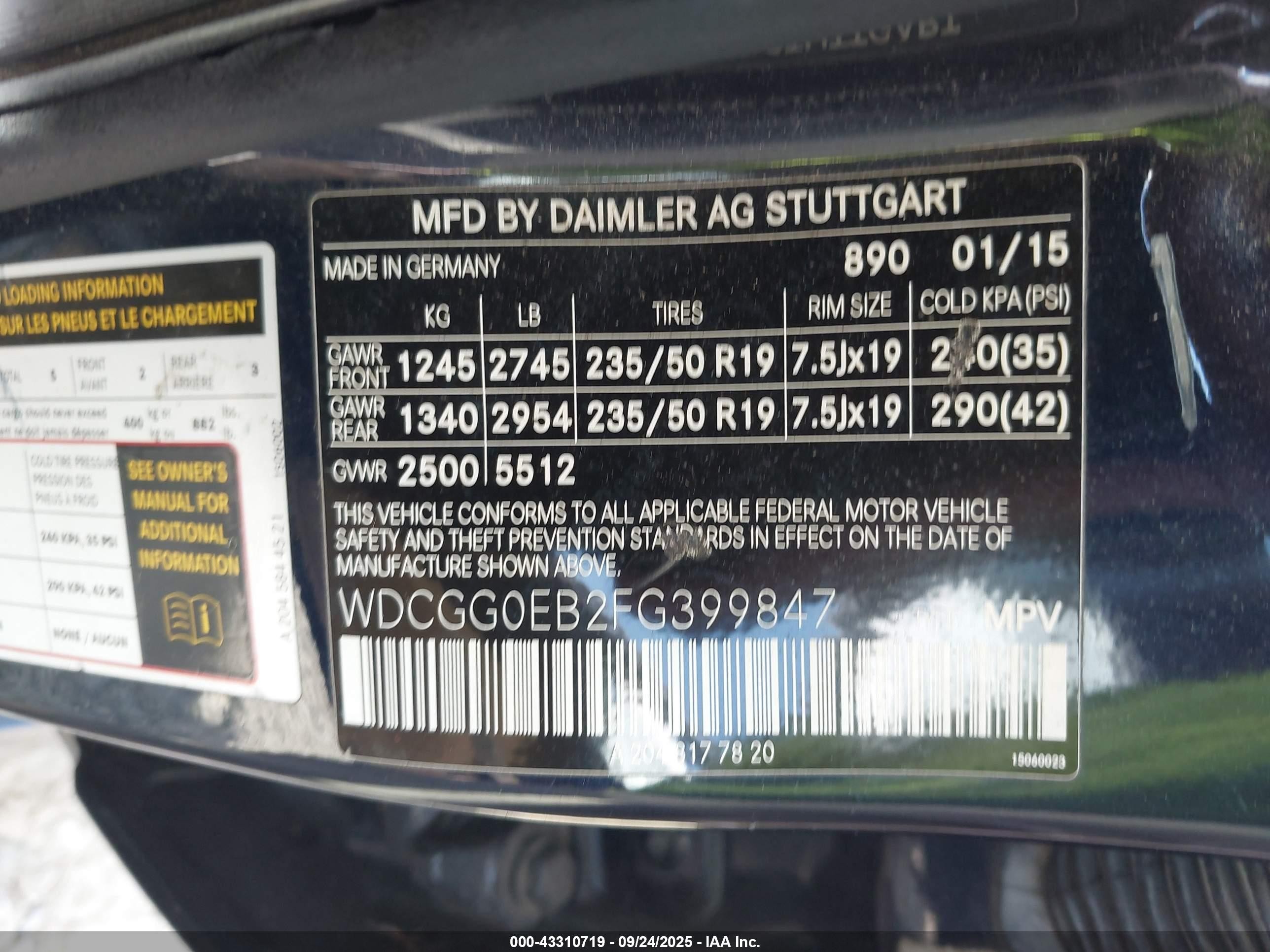 2015 Mercedes-benz Glk 250 Bluetec 4matic Dark Blue vin: WDCGG0EB2FG399847