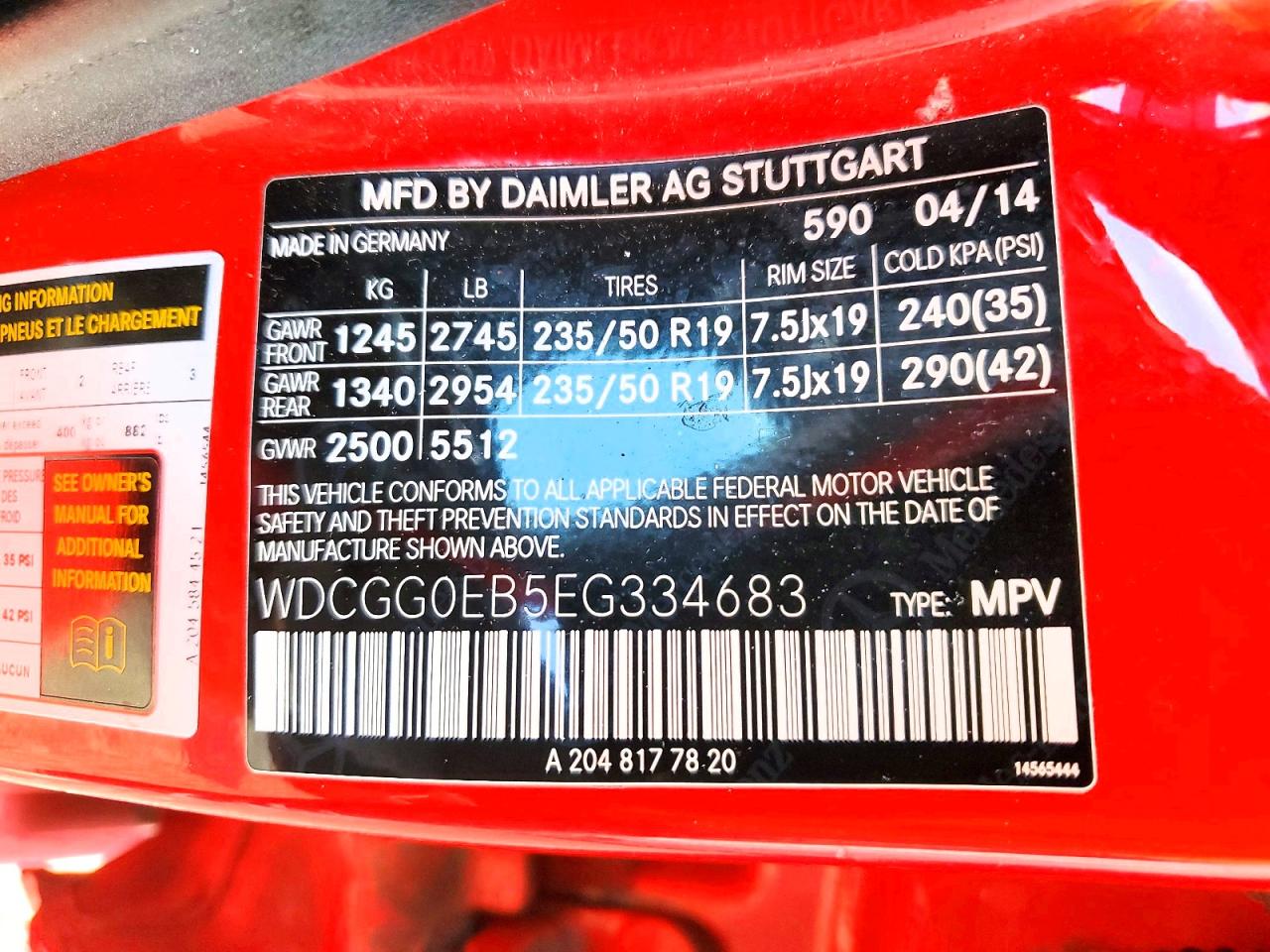 2014 Mercedes-benz Glk 250 Bluetec Red vin: WDCGG0EB5EG334683
