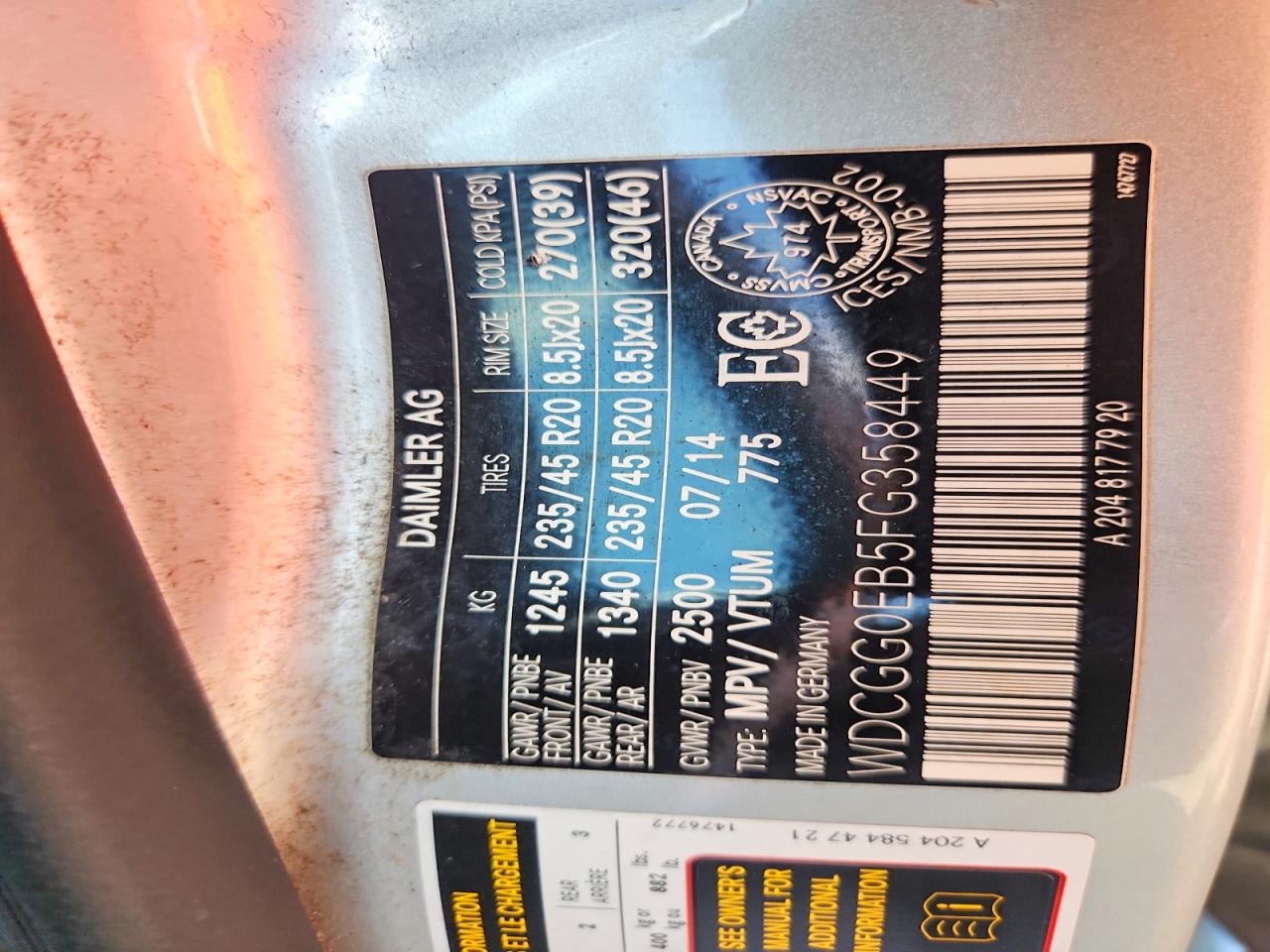 2015 Mercedes-benz Glk 250 Bluetec Серый vin: WDCGG0EB5FG358449