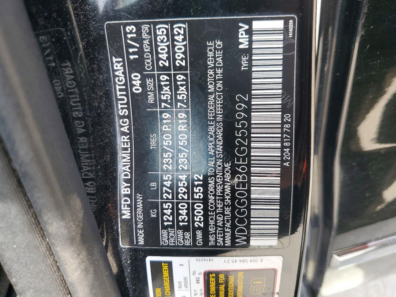 2014 Mercedes-benz Glk250 Black vin: WDCGG0EB6EG255992