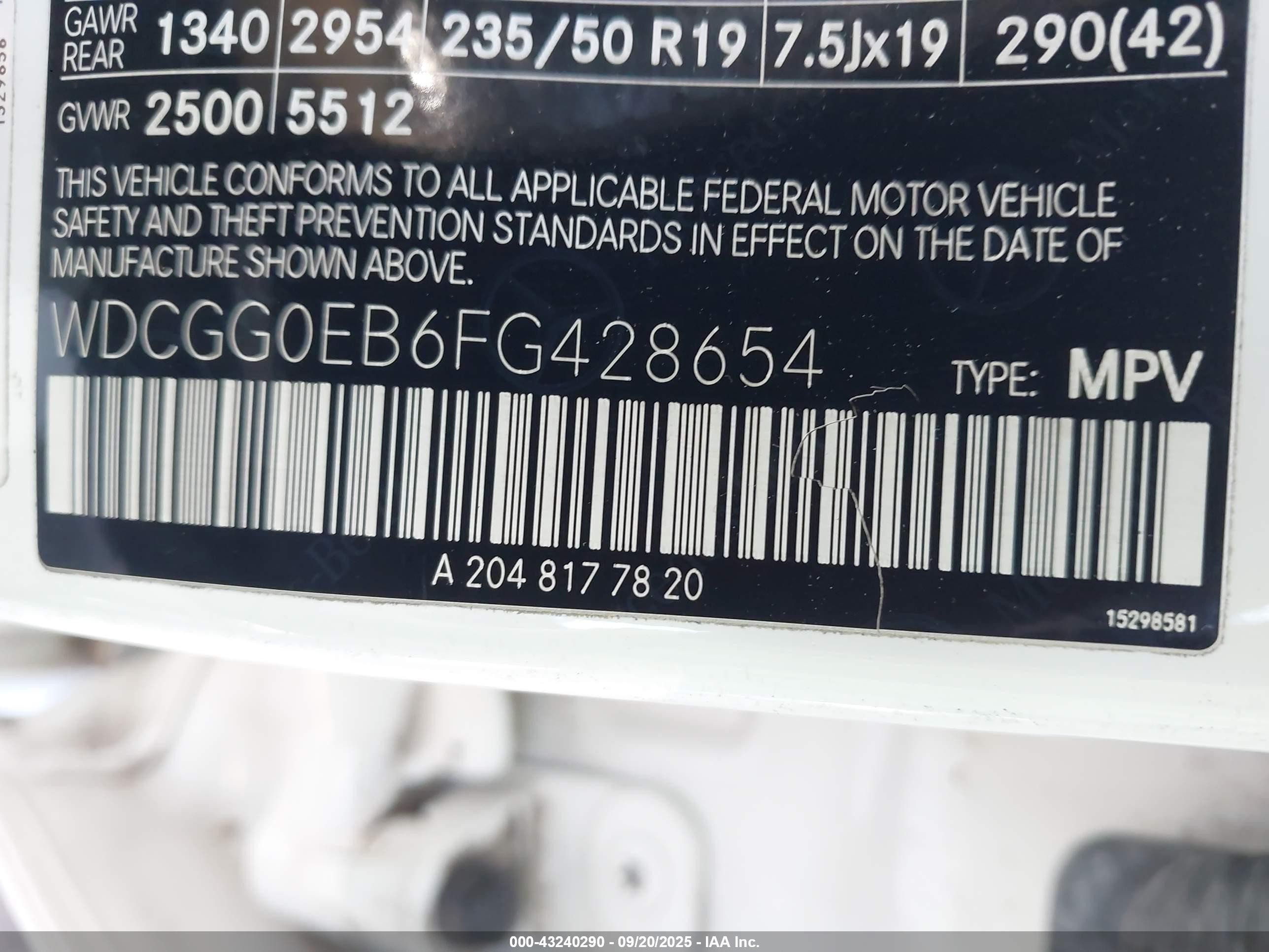 2015 Mercedes-benz Glk 250 Bluetec 4matic Белый vin: WDCGG0EB6FG428654