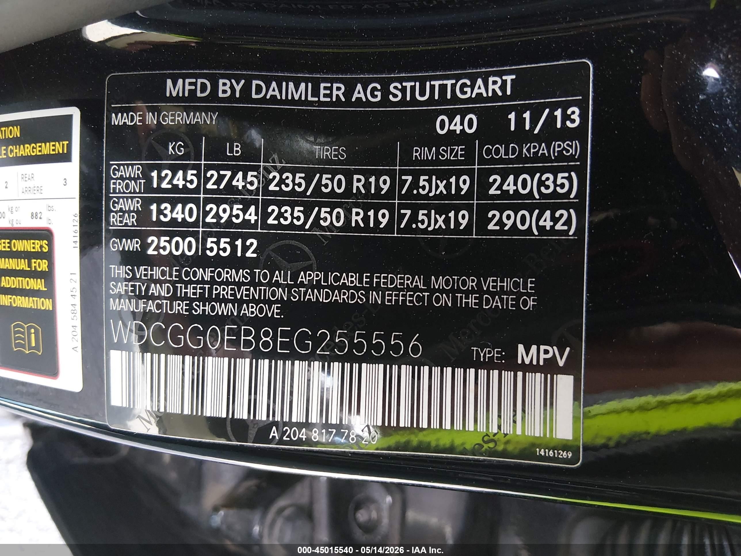 2014 Mercedes-benz Glk 250 Bluetec 4matic Black vin: WDCGG0EB8EG255556