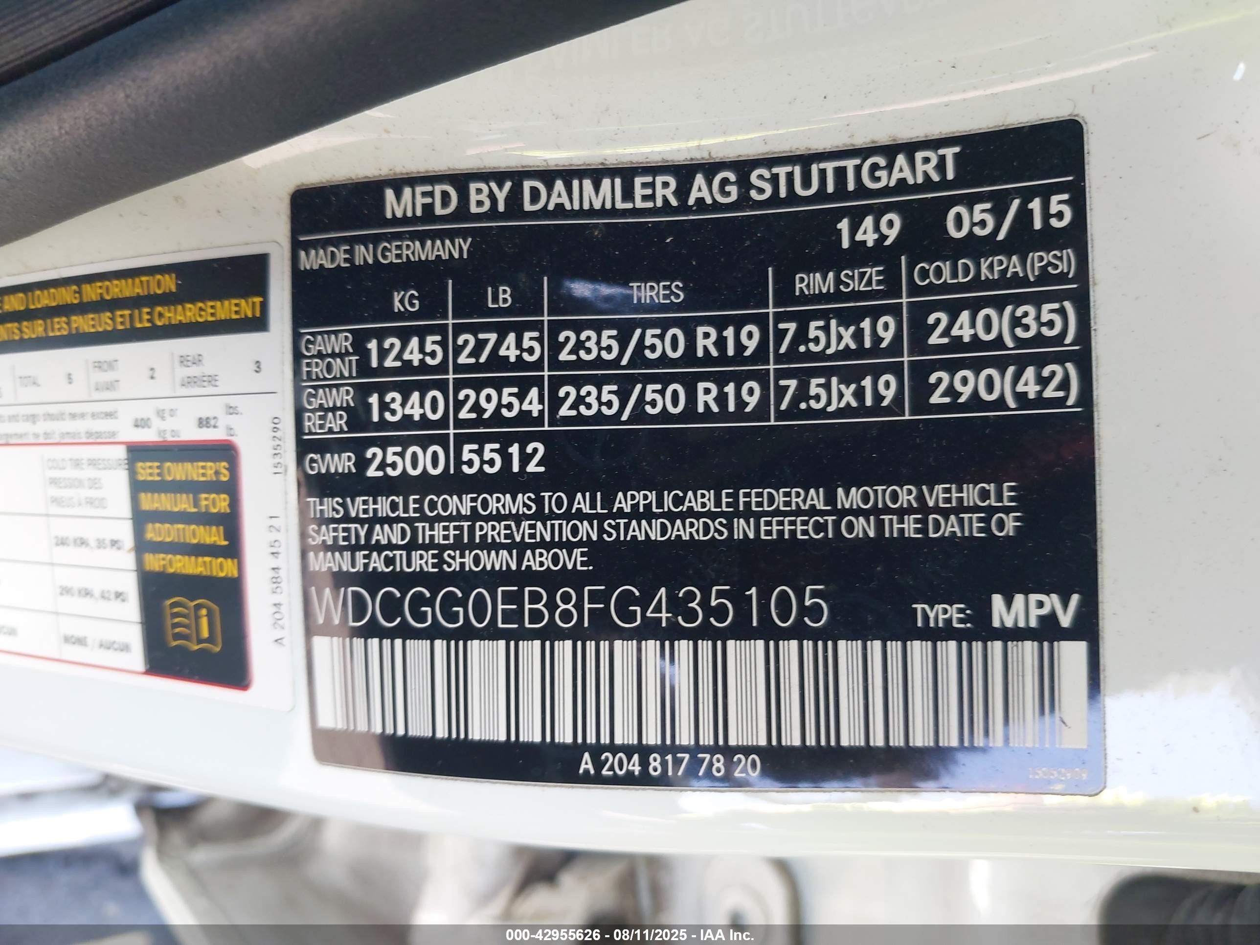 2015 Mercedes-benz Glk 250 Bluetec 4matic White vin: WDCGG0EB8FG435105