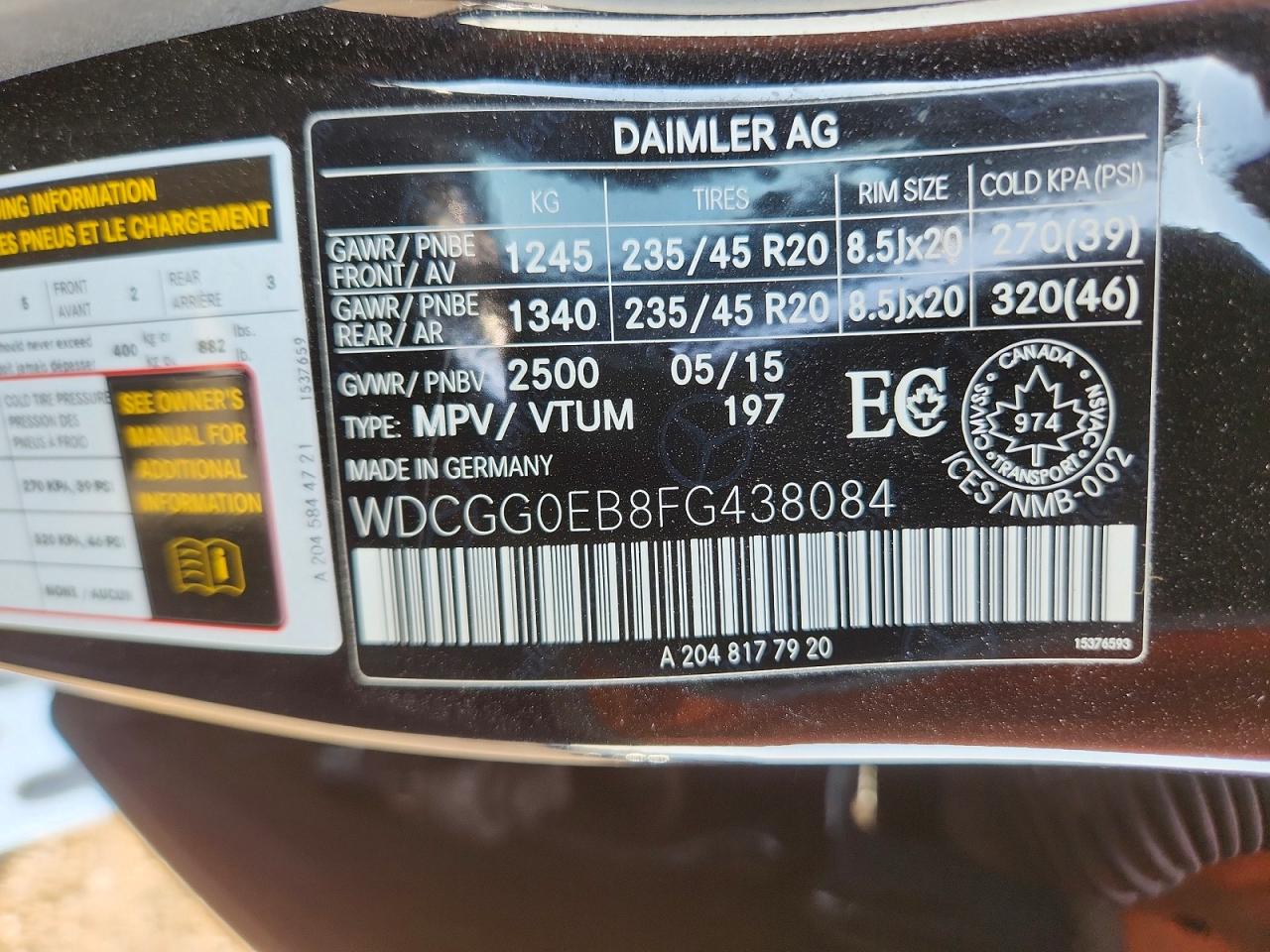 2015 Mercedes-benz Glk 250 Bluetec Black vin: WDCGG0EB8FG438084
