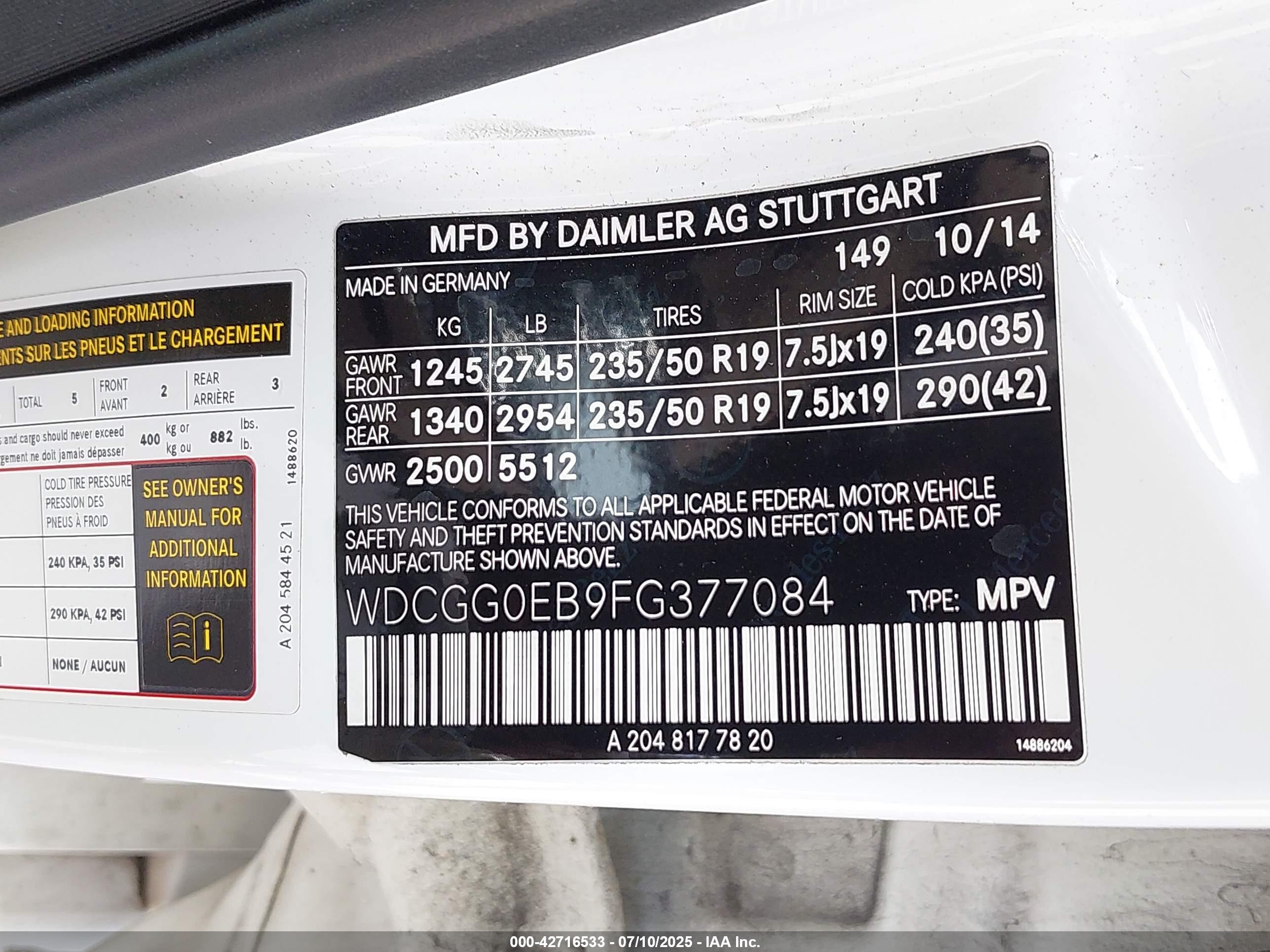 2015 Mercedes-benz Glk 250 Bluetec 4matic Белый vin: WDCGG0EB9FG377084