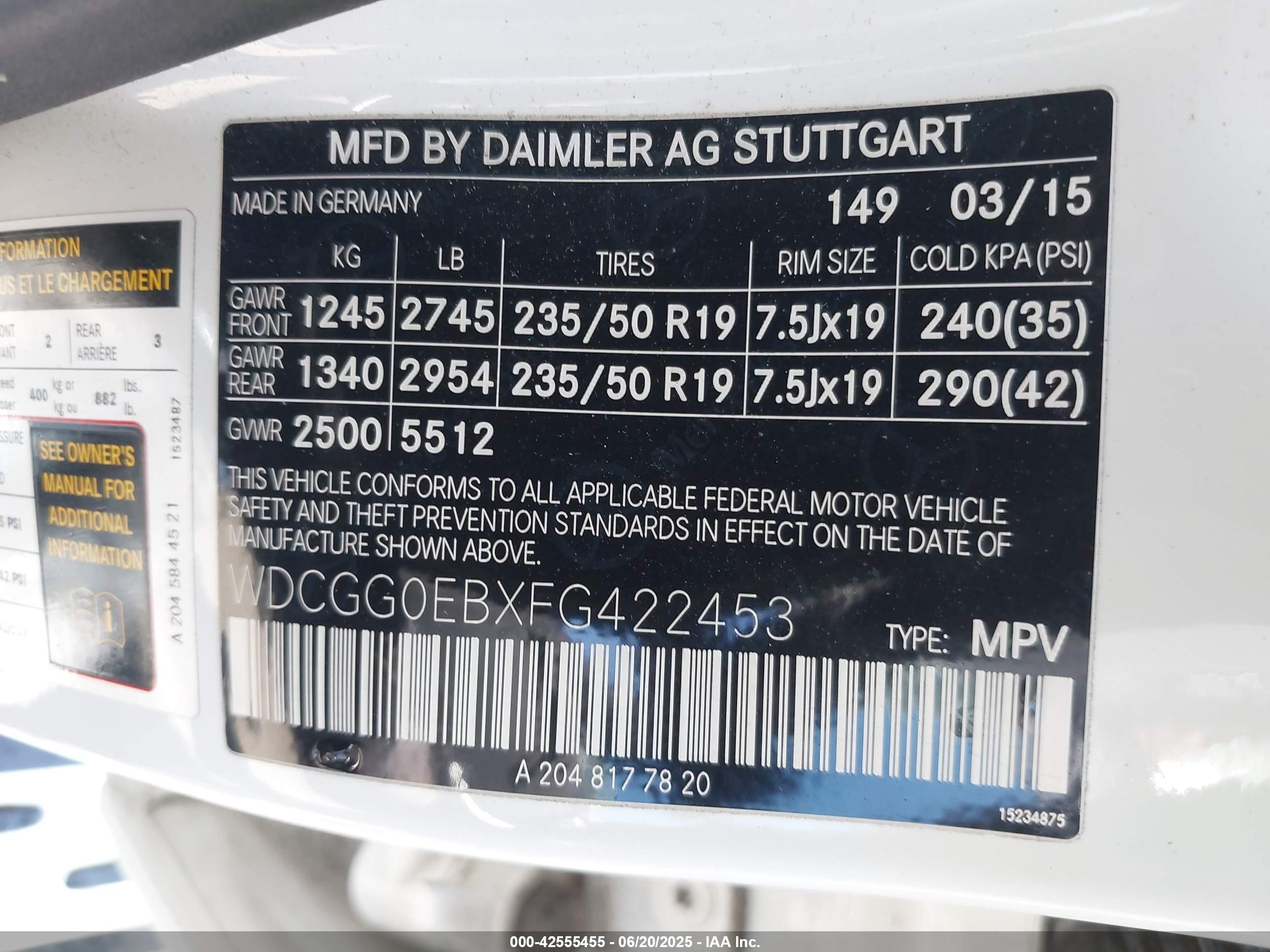 2015 Mercedes-benz Glk 250 Bluetec 4matic White vin: WDCGG0EBXFG422453