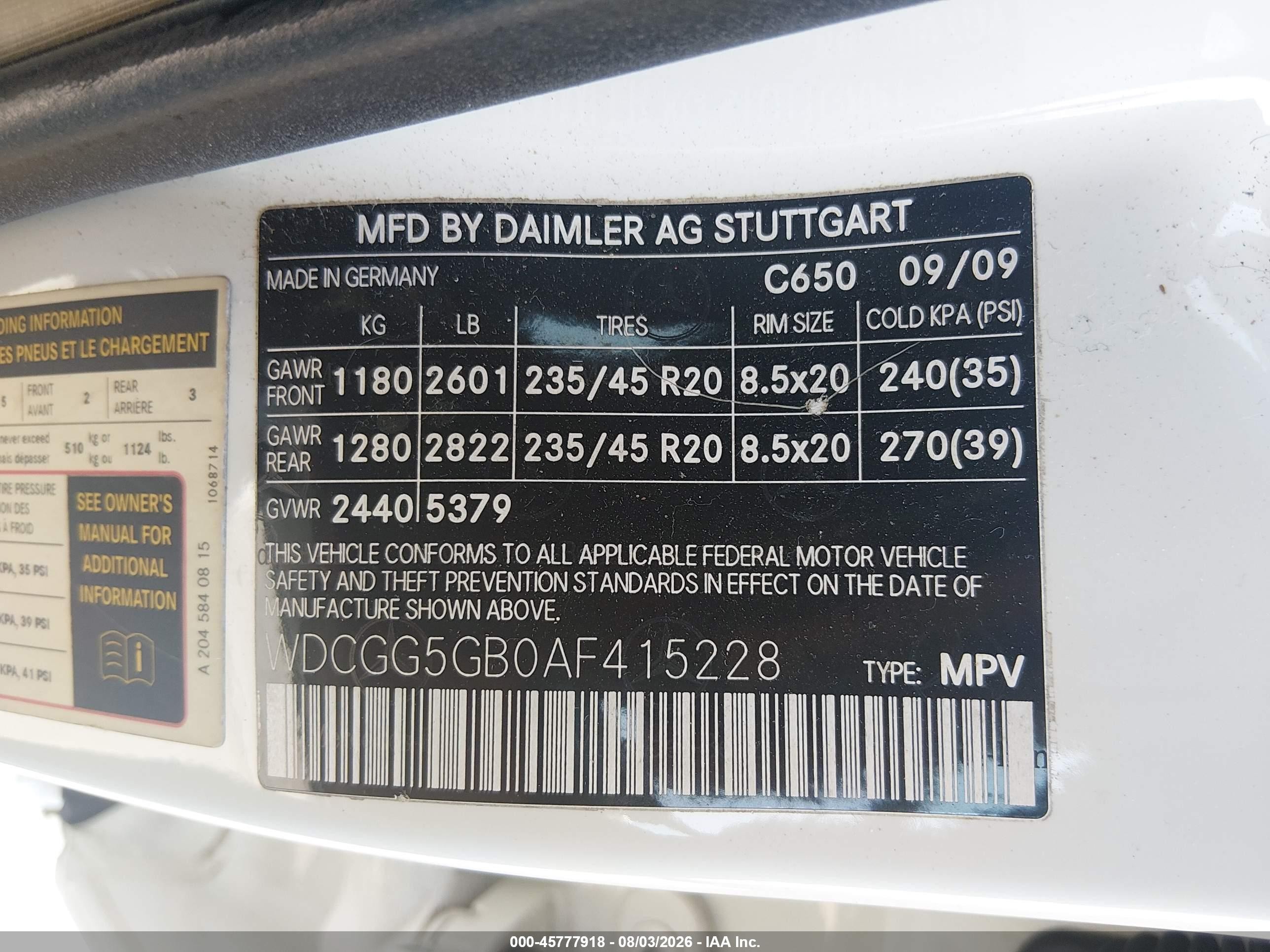 2010 Mercedes-benz Glk 350   White vin: WDCGG5GB0AF415228