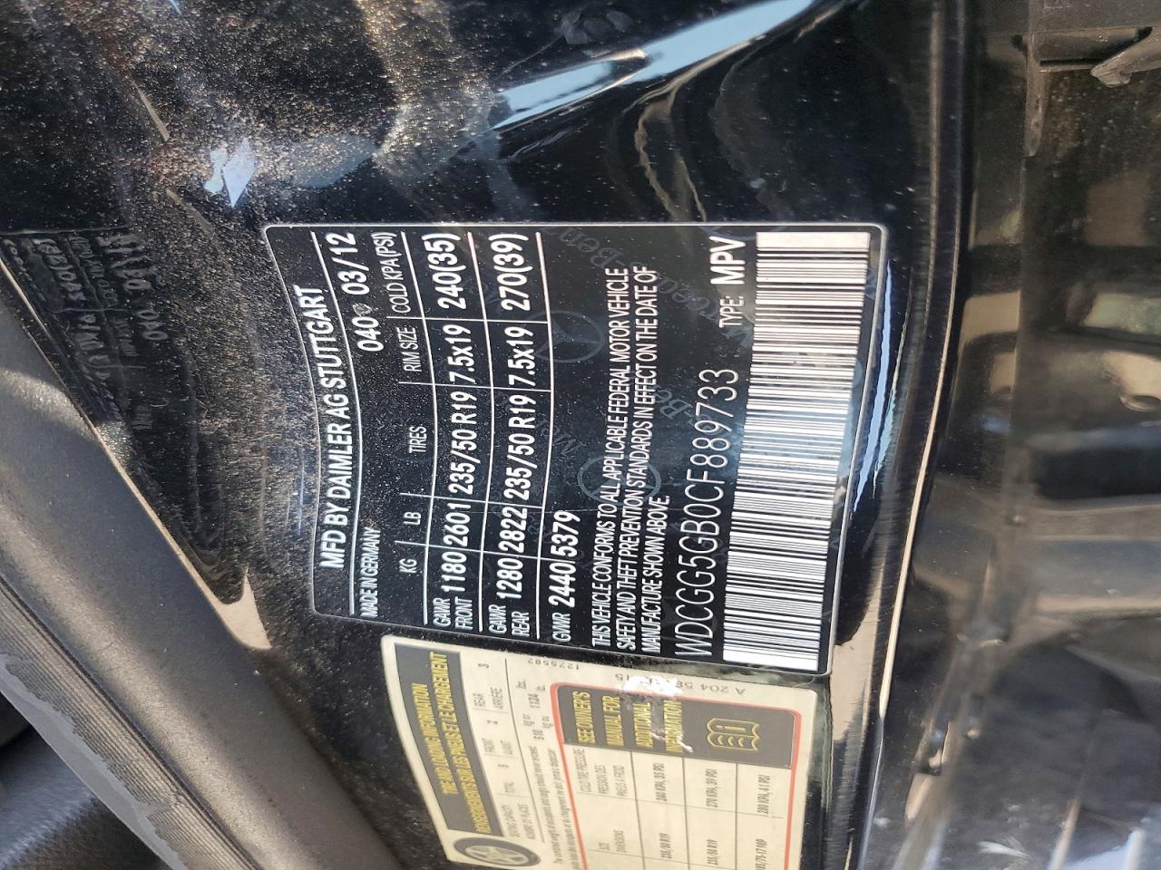 2012 Mercedes-benz Glk 350 Black vin: WDCGG5GB0CF889733