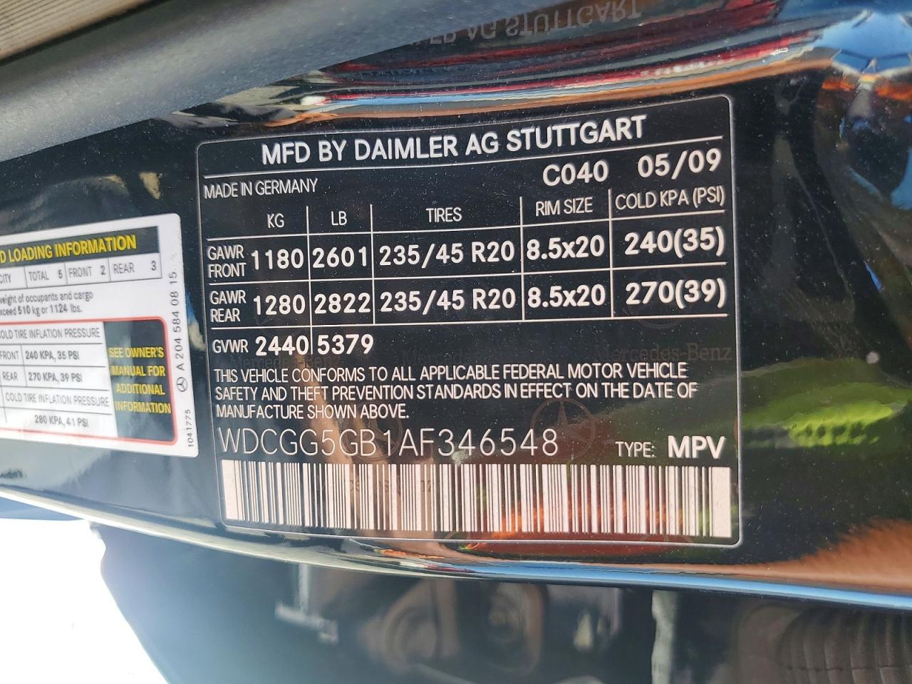 2010 Mercedes-benz Glk 350 Black vin: WDCGG5GB1AF346548