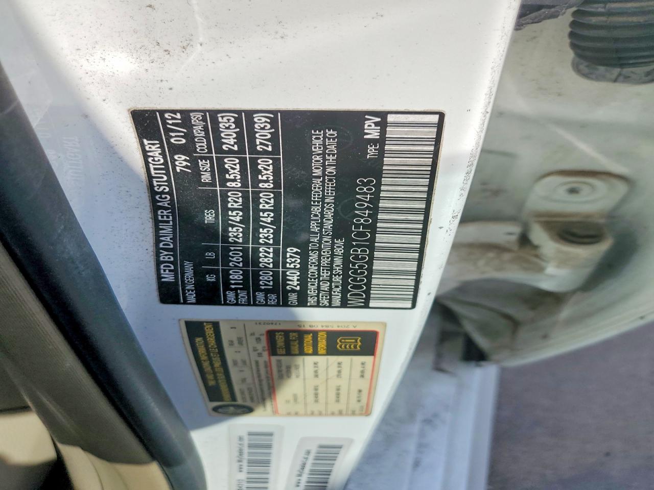 2012 Mercedes-benz Glk 350 White vin: WDCGG5GB1CF849483