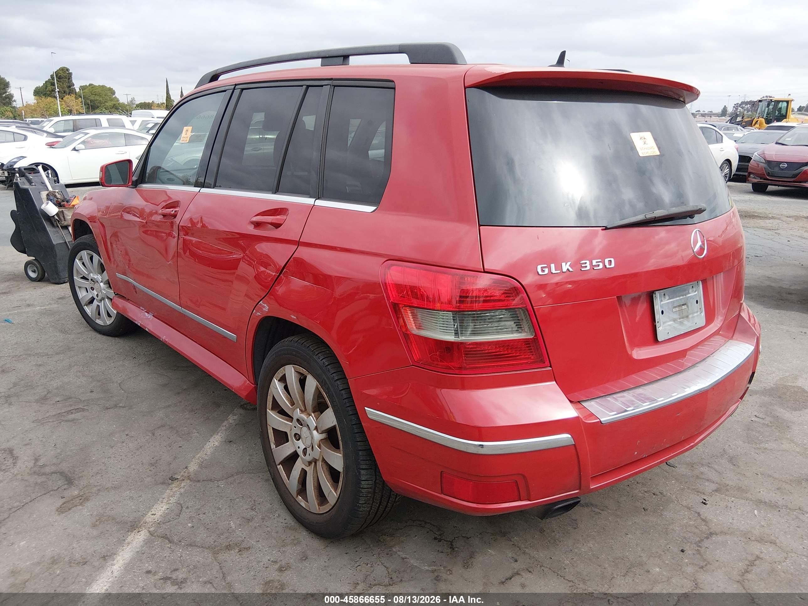 2010 Mercedes-benz Glk 350   Red vin: WDCGG5GB3AF346986