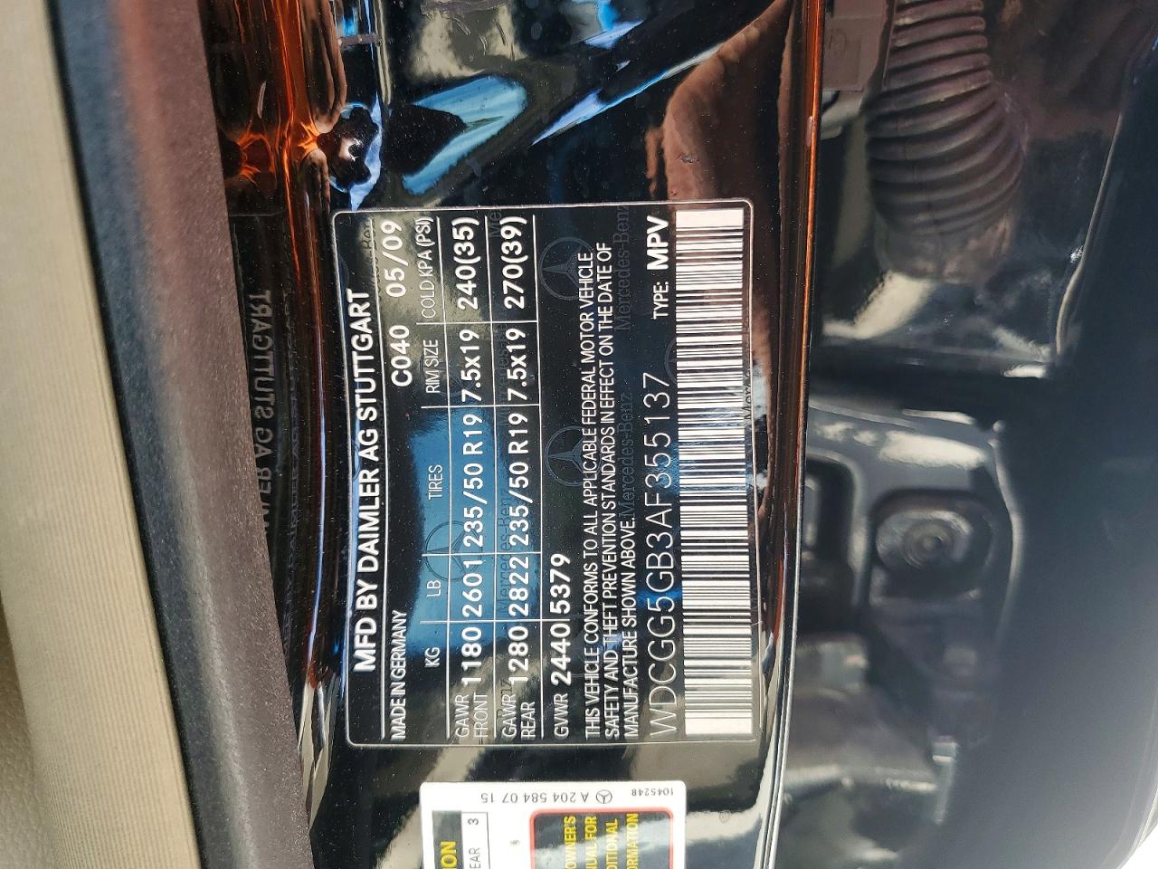 2010 Mercedes-benz Glk 350 Black vin: WDCGG5GB3AF355137