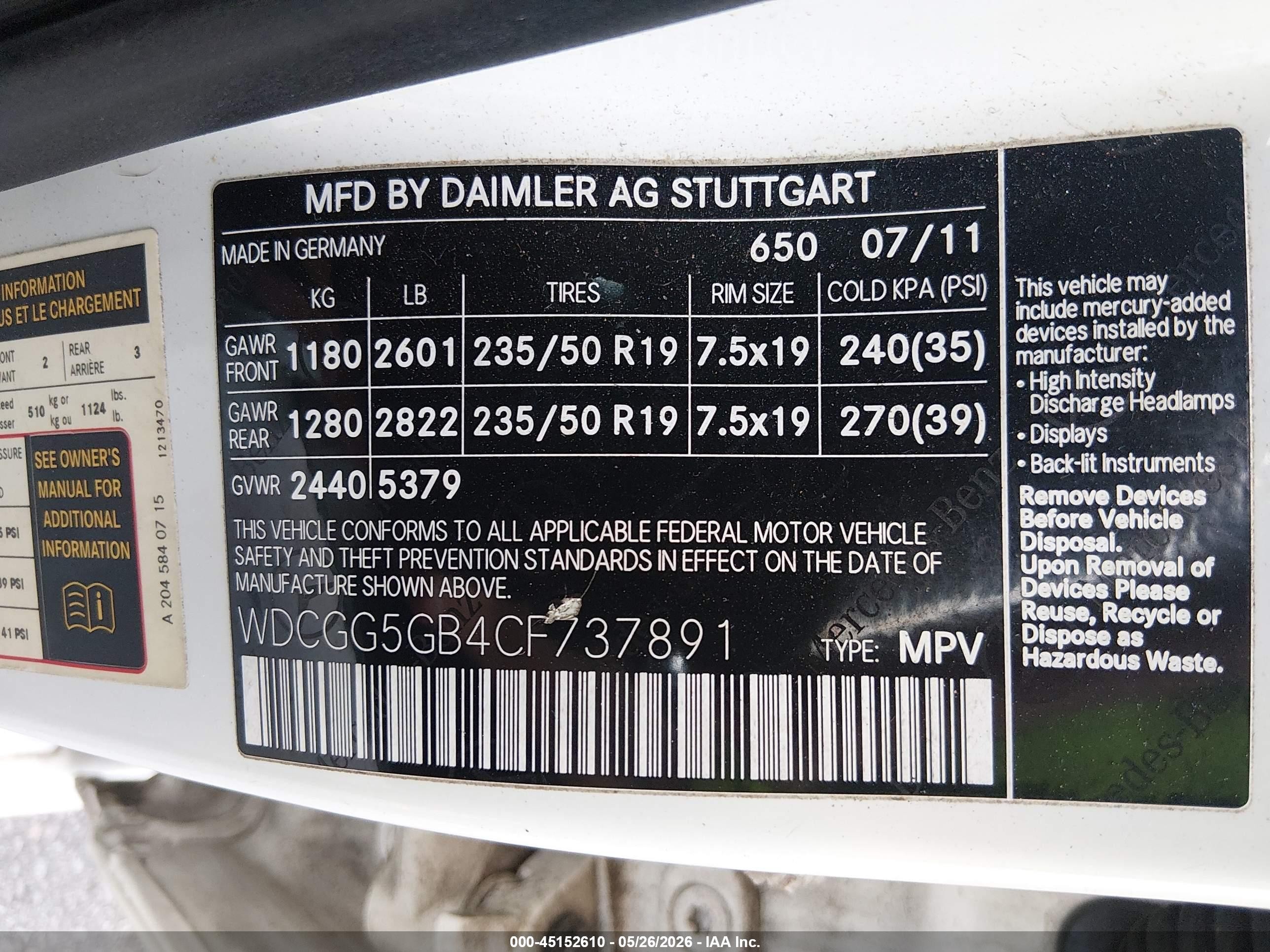 2012 Mercedes-benz Glk 350   White vin: WDCGG5GB4CF737891