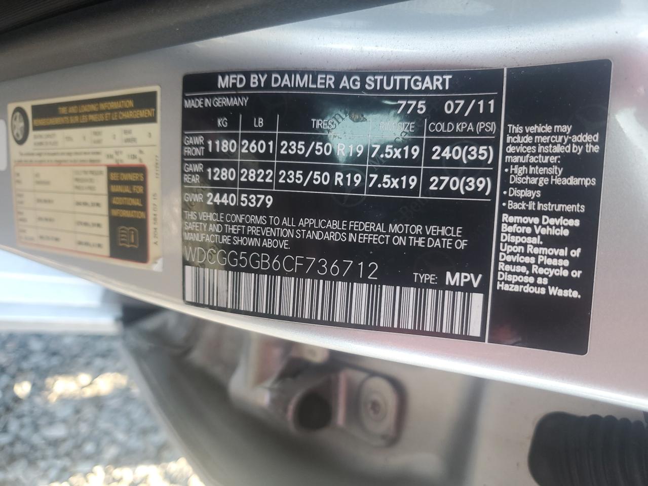 2012 Mercedes-benz Glk 350 Silver vin: WDCGG5GB6CF736712