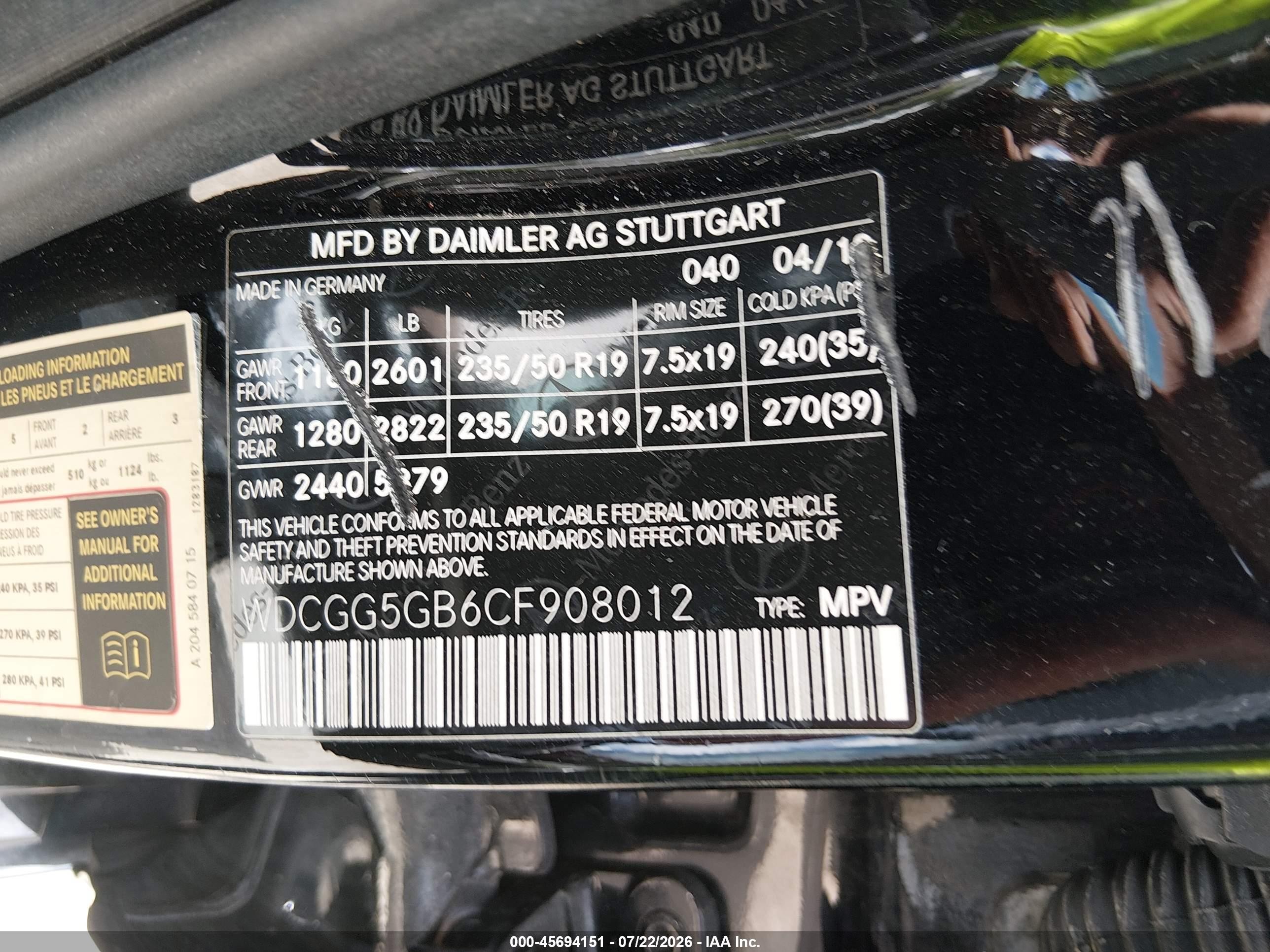 2012 Mercedes-benz Glk 350   Black vin: WDCGG5GB6CF908012