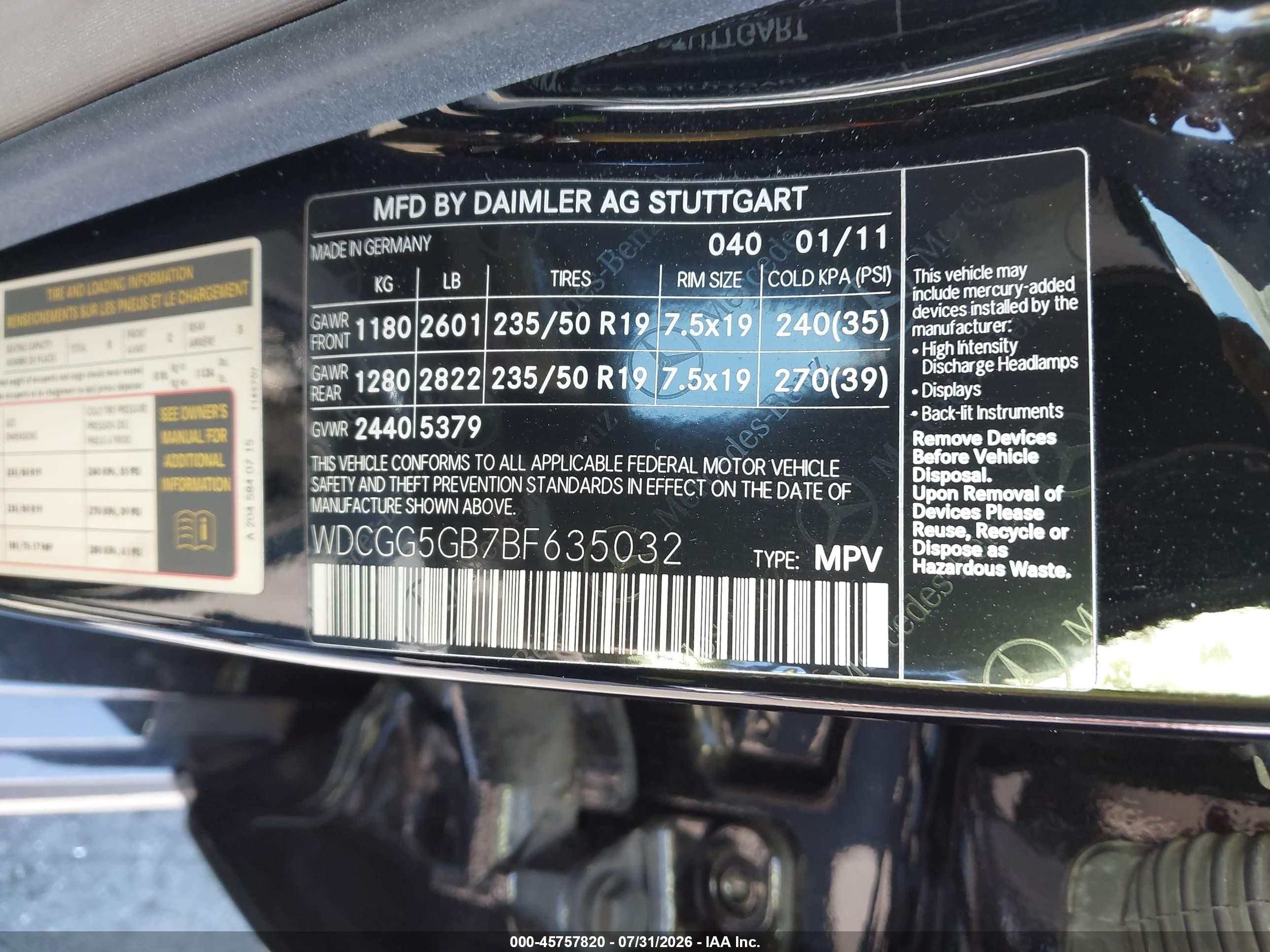 2011 Mercedes-benz Glk 350   Black vin: WDCGG5GB7BF635032