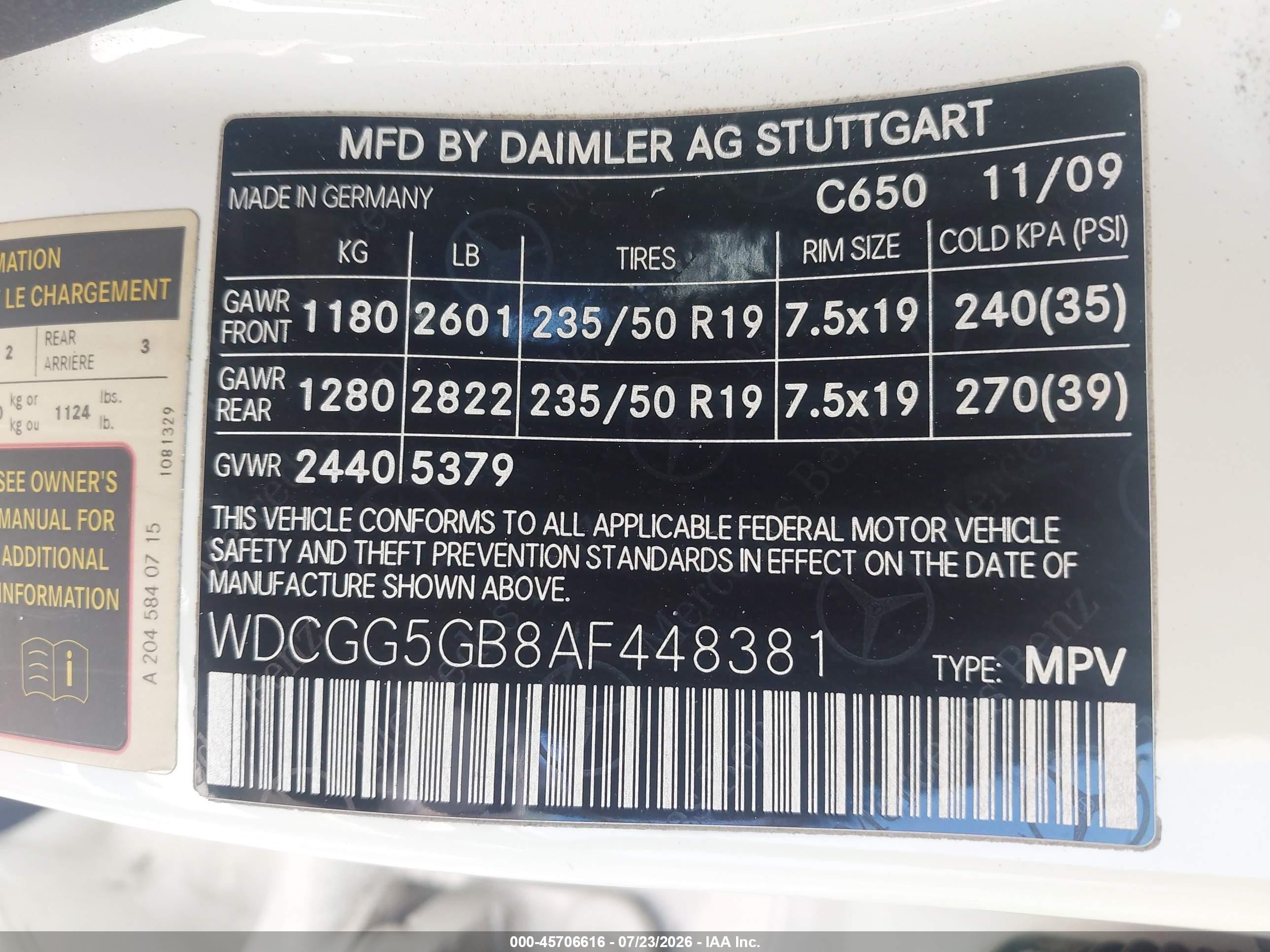 2010 Mercedes-benz Glk 350 White vin: WDCGG5GB8AF448381