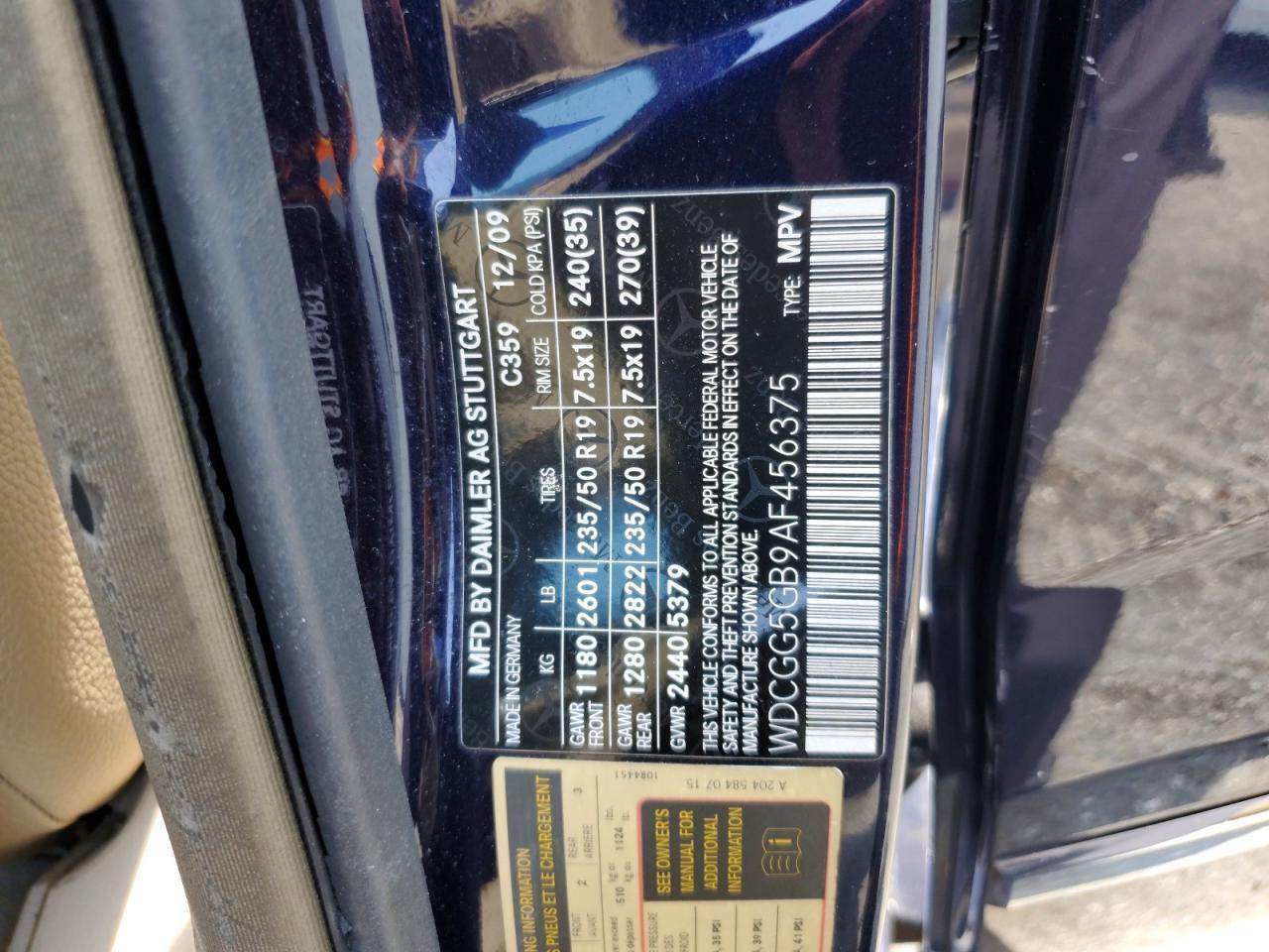 2010 Mercedes-benz Glk 350 Blue vin: WDCGG5GB9AF456375