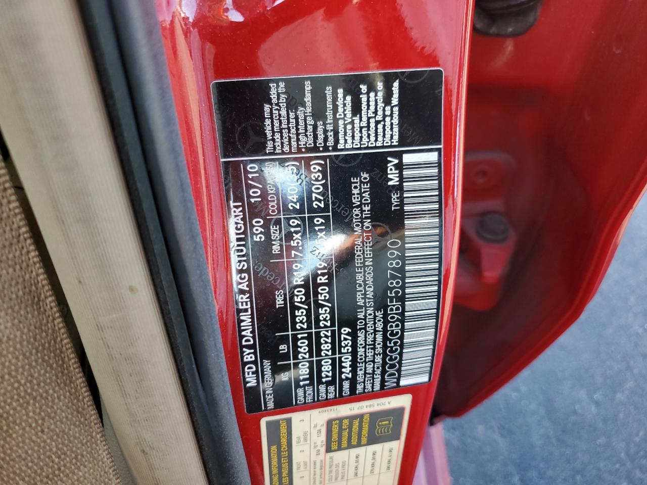 2011 Mercedes-benz Glk 350 Red vin: WDCGG5GB9BF587890