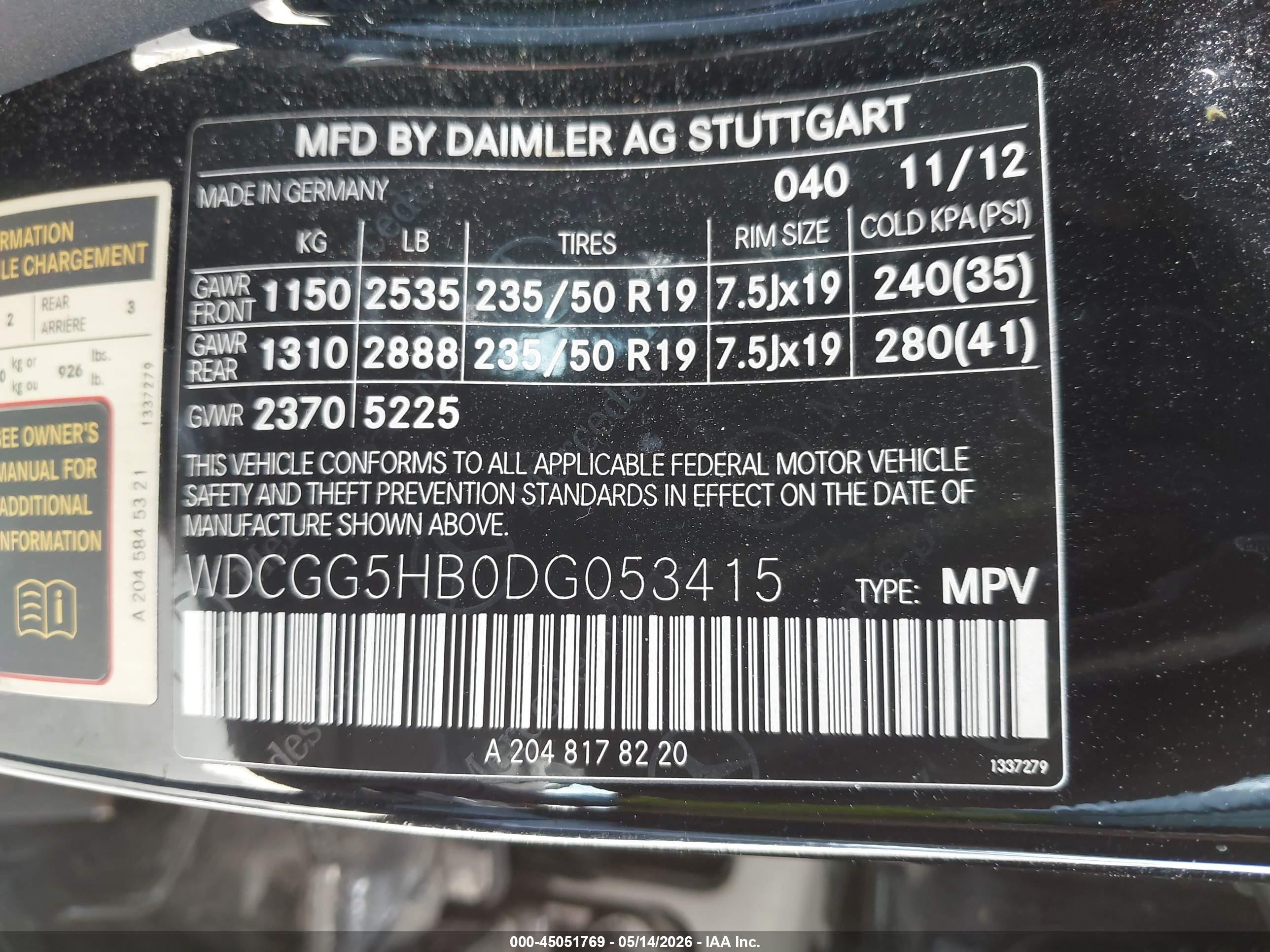 2013 Mercedes-benz Glk 350   Black vin: WDCGG5HB0DG053415
