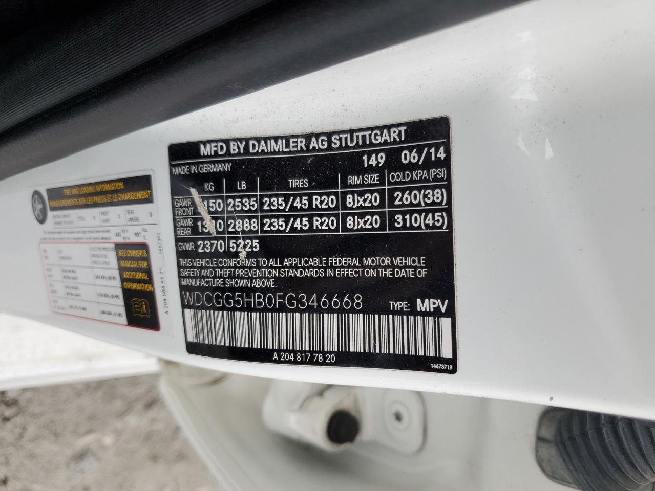 2015 Mercedes-benz Glk 350 White vin: WDCGG5HB0FG346668