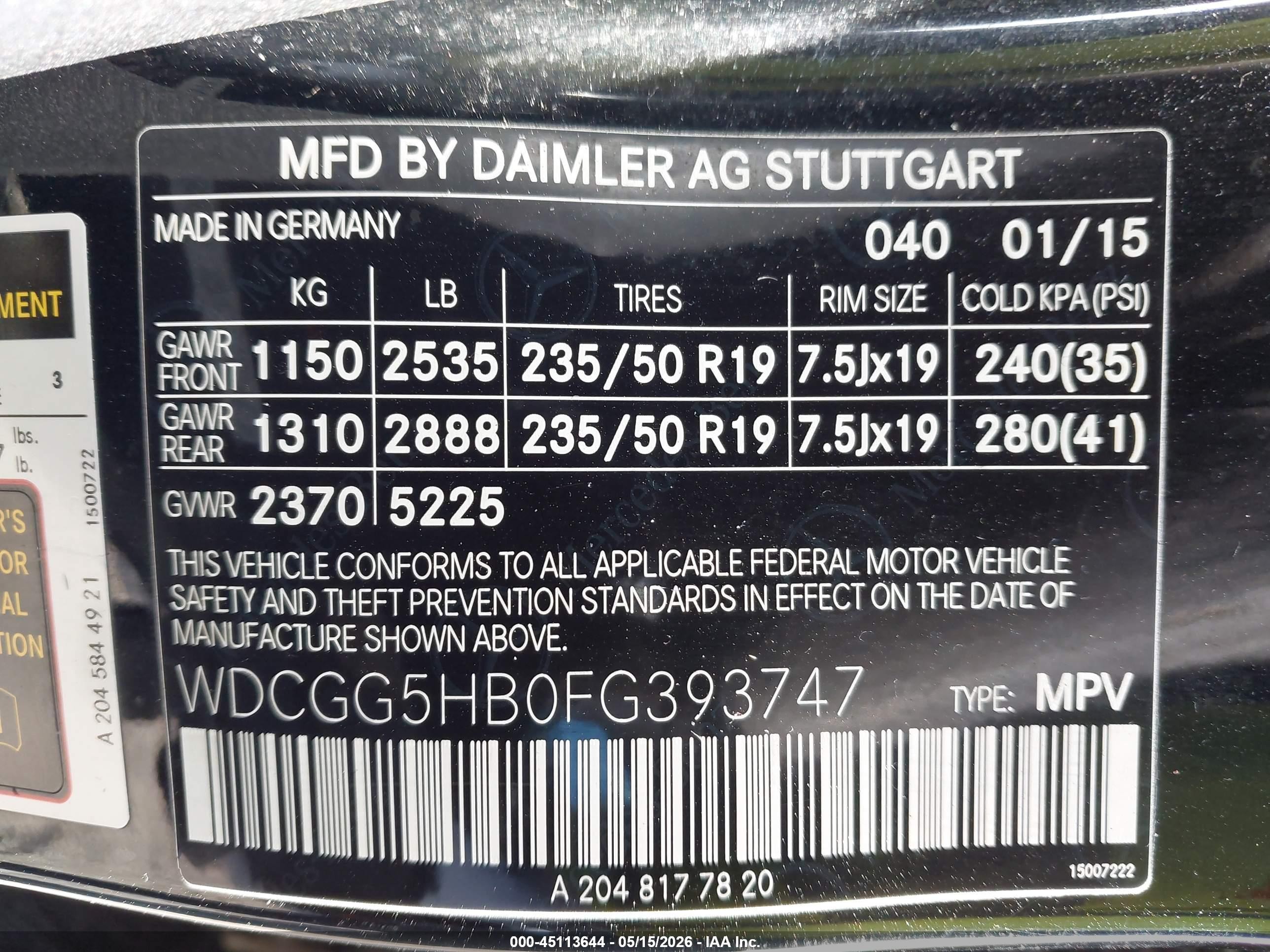 2015 Mercedes-benz Glk 350   Black vin: WDCGG5HB0FG393747