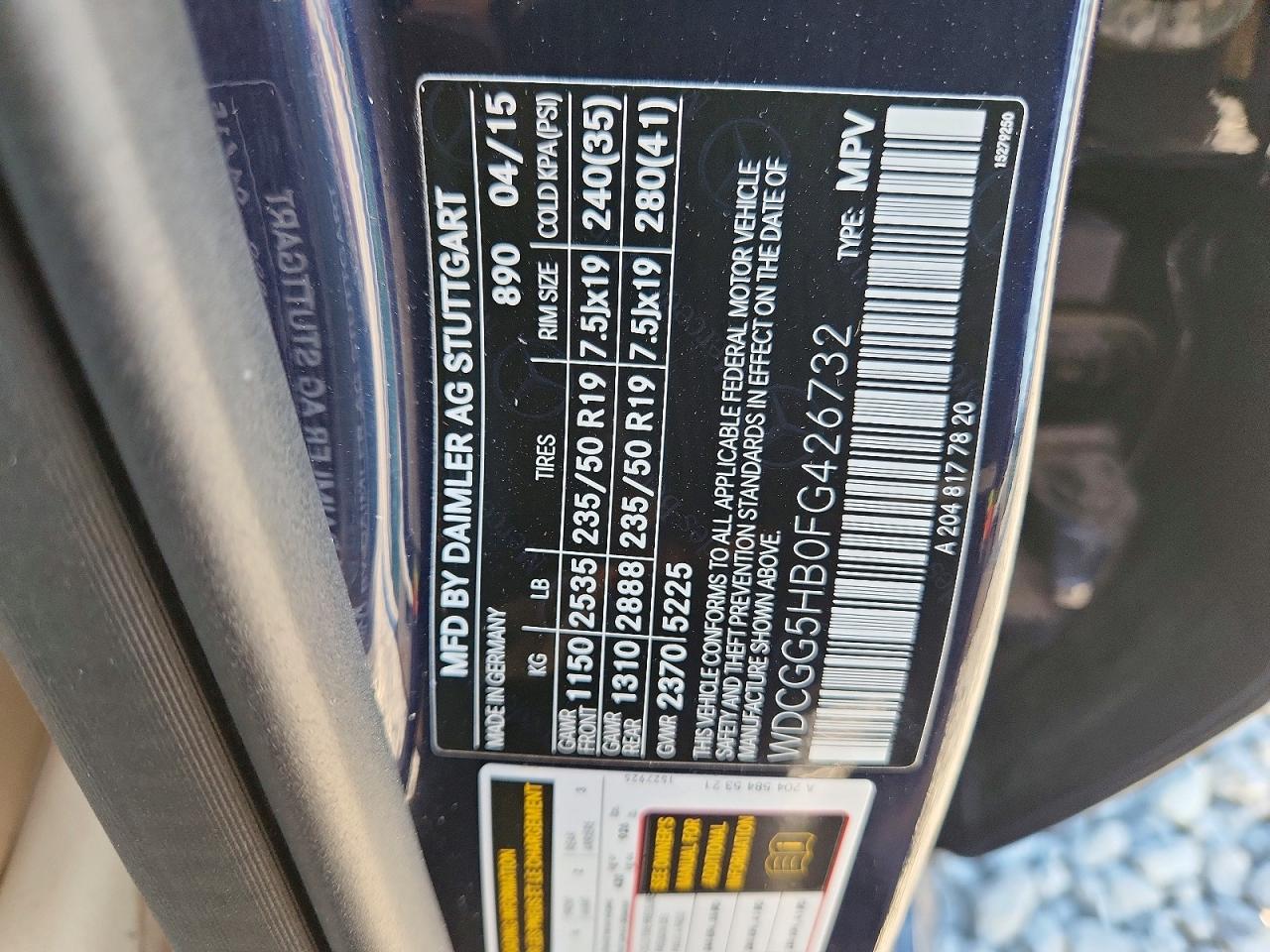 2015 Mercedes-benz Glk 350 Blue vin: WDCGG5HB0FG426732