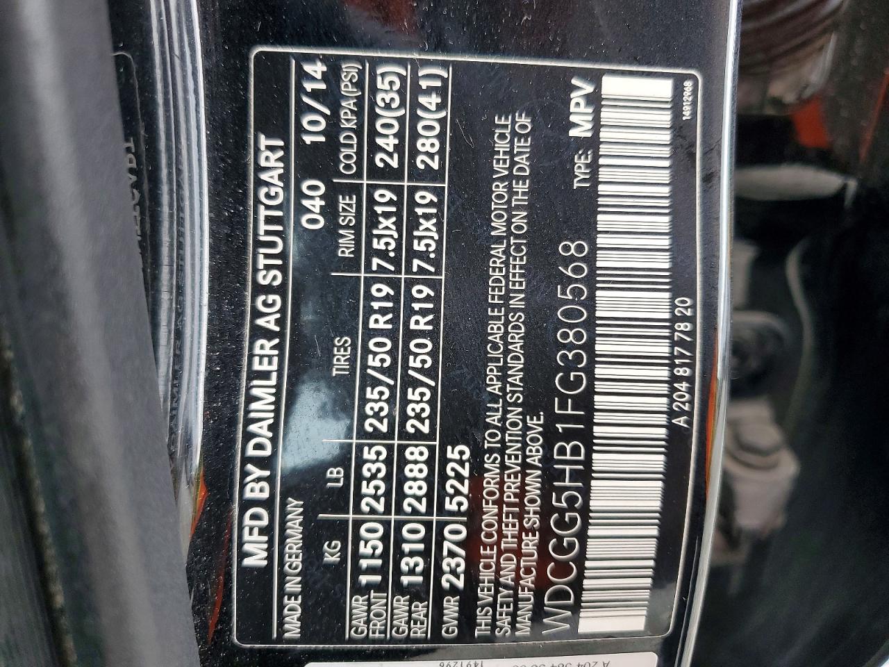 2015 Mercedes-benz Glk 350 Black vin: WDCGG5HB1FG380568