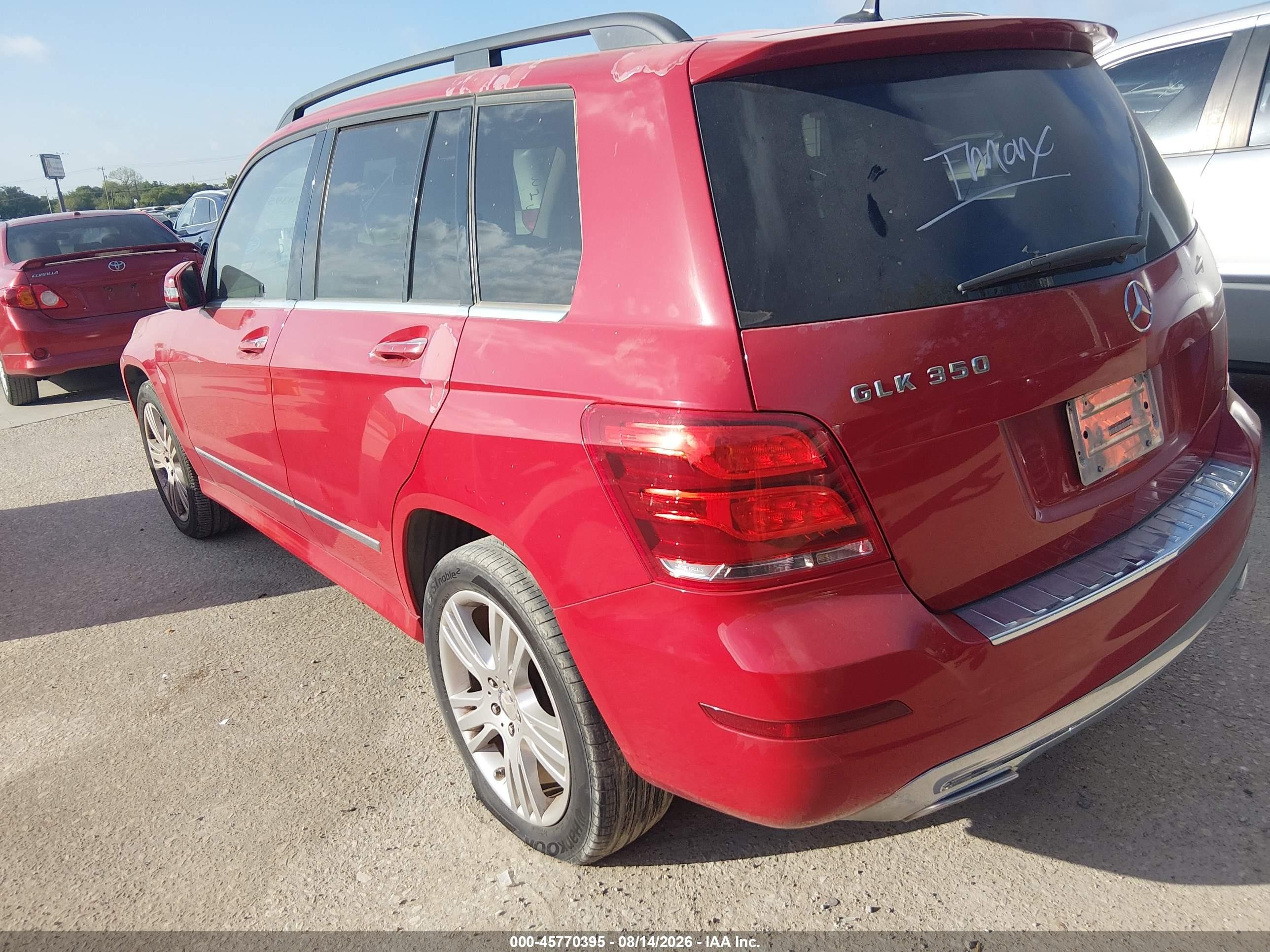 2014 Mercedes-benz Glk 350   Red vin: WDCGG5HB2EG161343