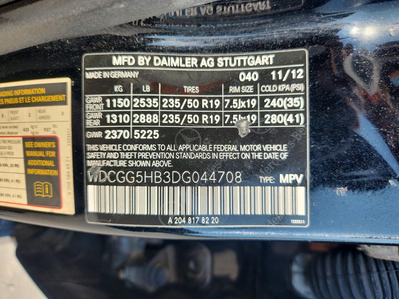 2013 Mercedes-benz Glk 350 Black vin: WDCGG5HB3DG044708