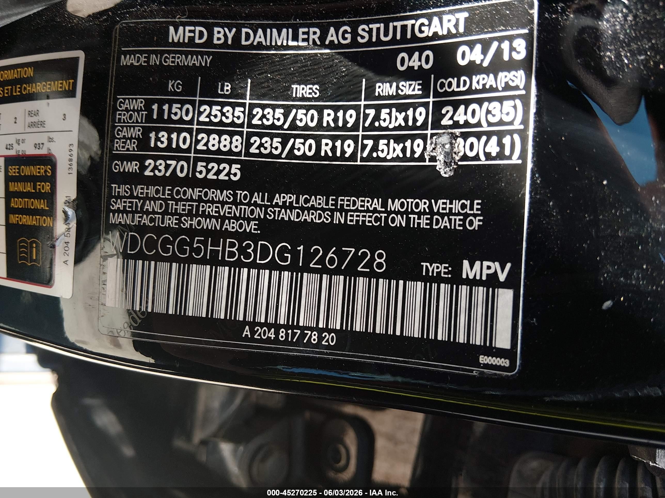 2013 Mercedes-benz Glk 350   Black vin: WDCGG5HB3DG126728
