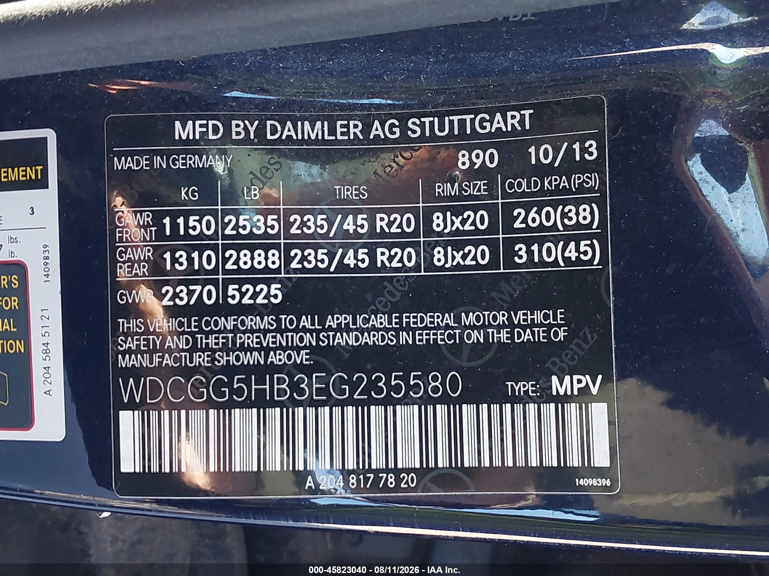 2014 Mercedes-benz Glk 350 Синий vin: WDCGG5HB3EG235580