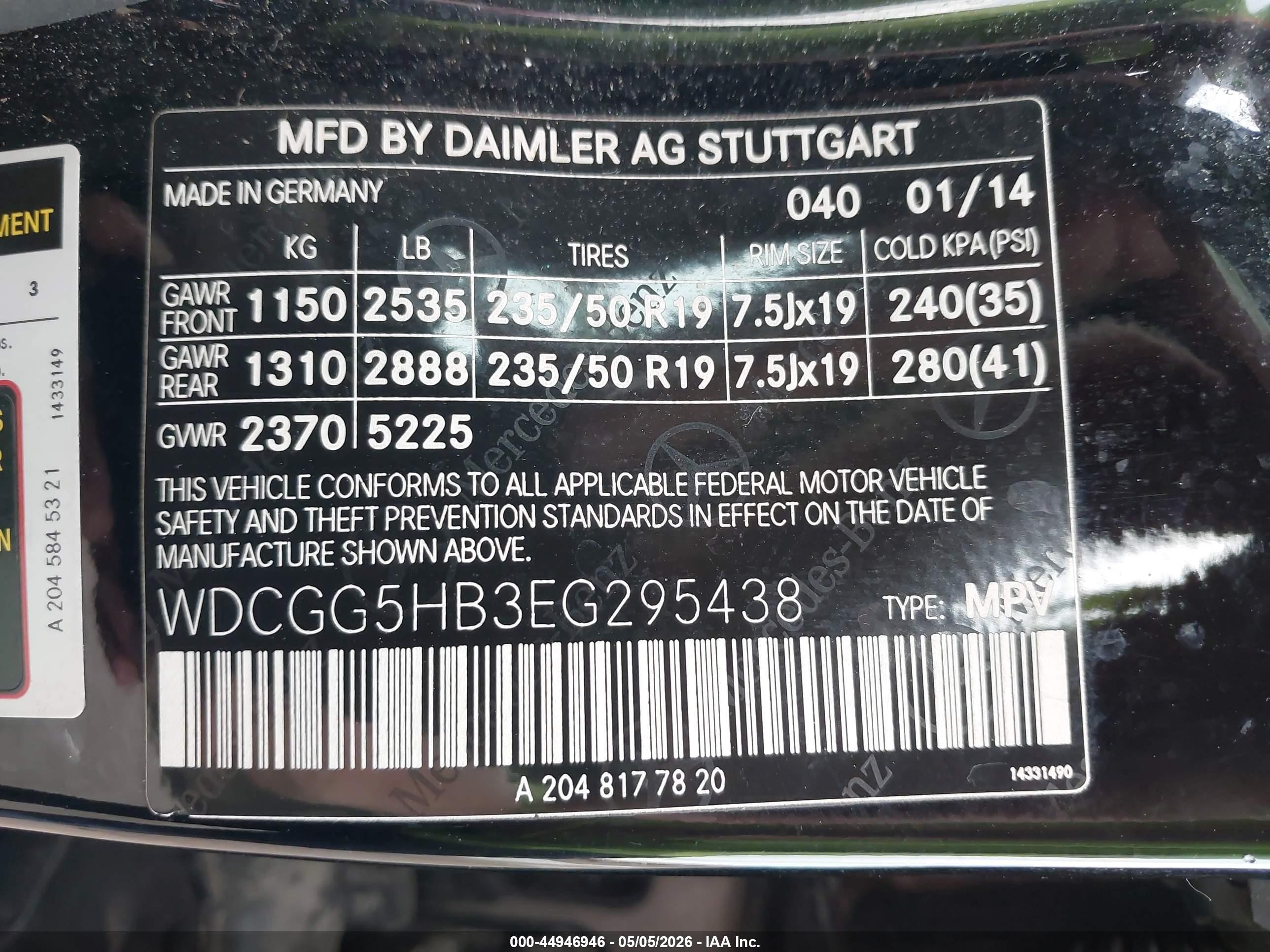2014 Mercedes-benz Glk 350   Black vin: WDCGG5HB3EG295438