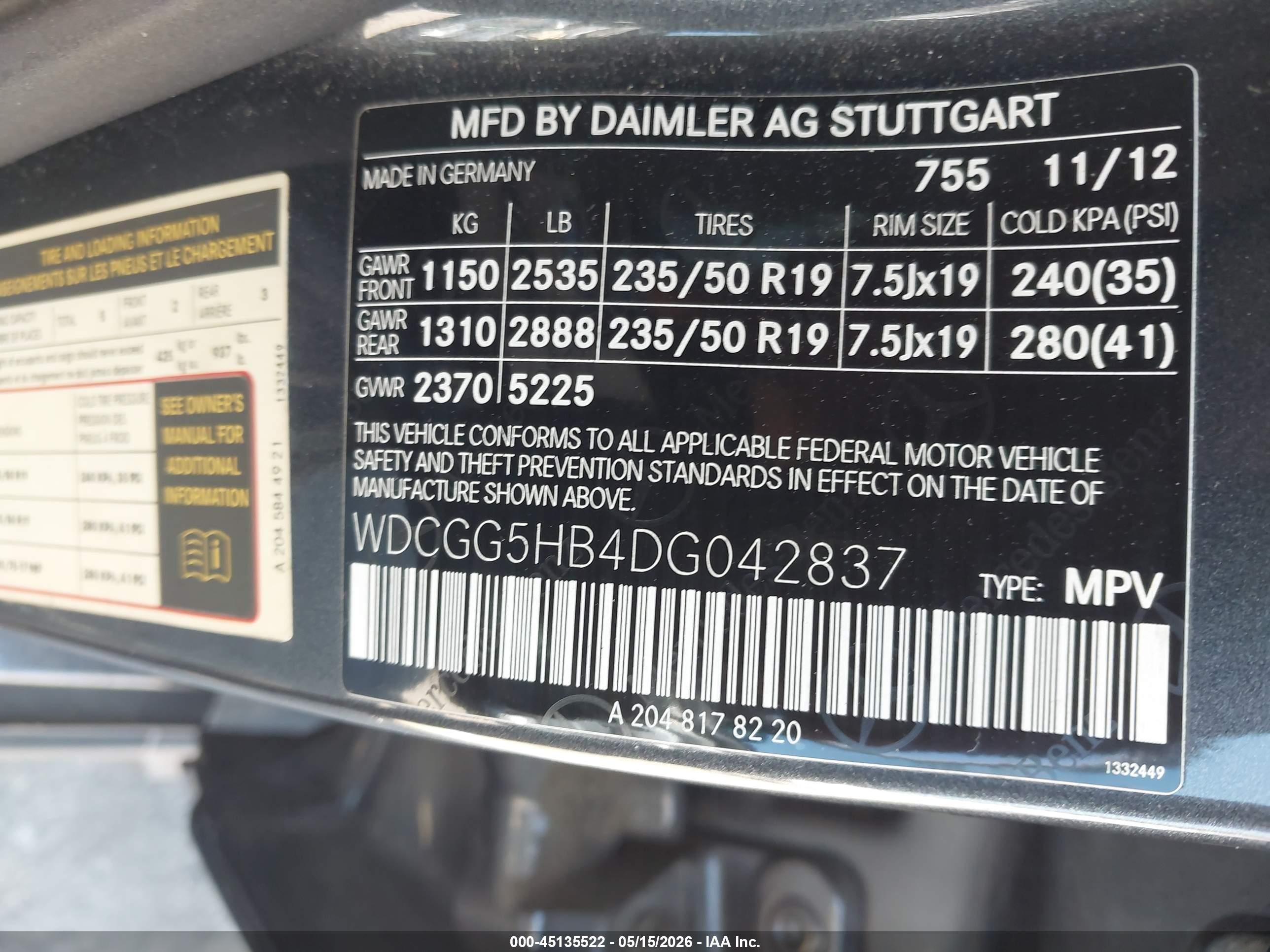 2013 Mercedes-benz Glk 350   Gray vin: WDCGG5HB4DG042837