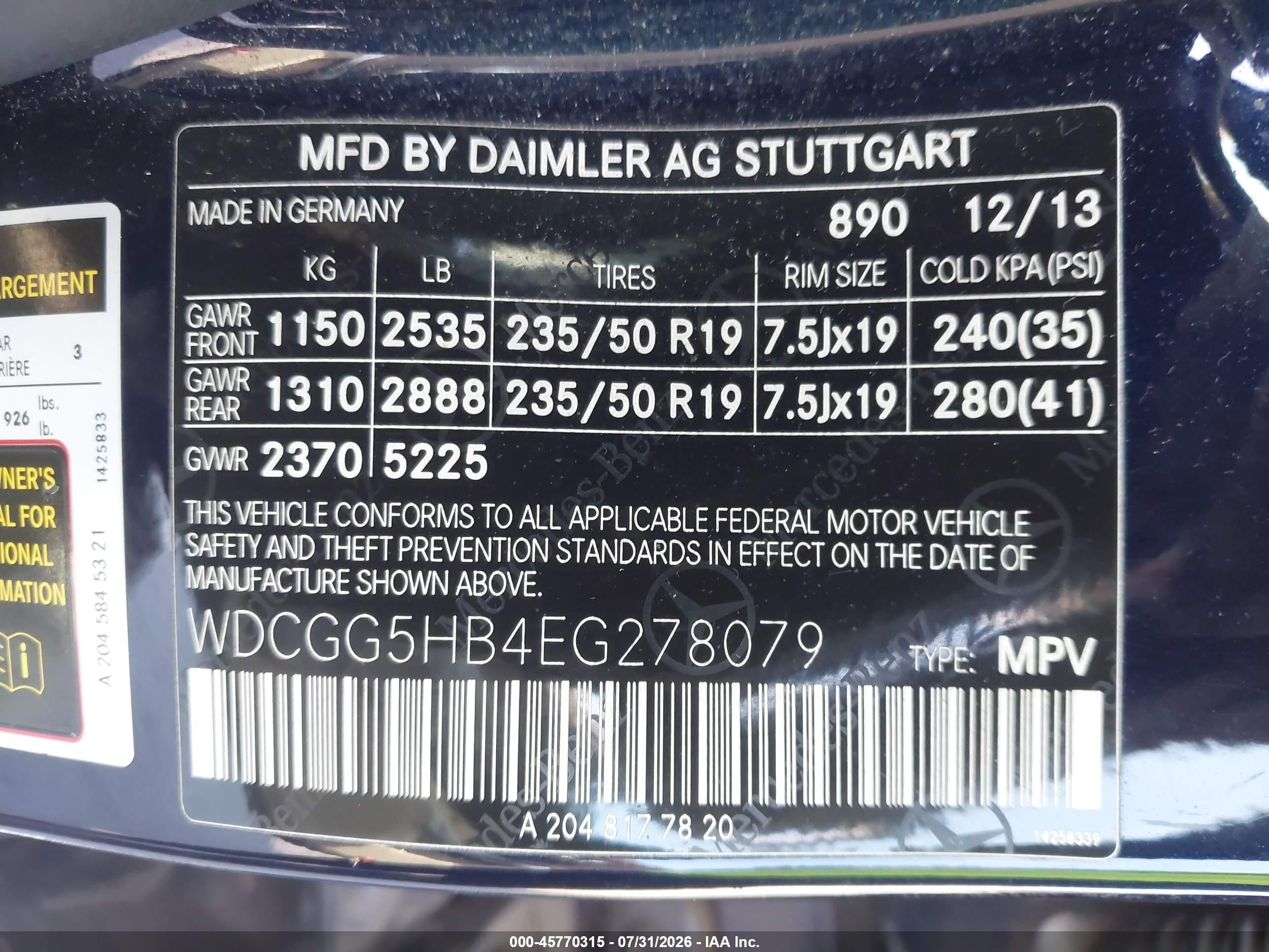 2014 Mercedes-benz Glk 350   Dark Blue vin: WDCGG5HB4EG278079