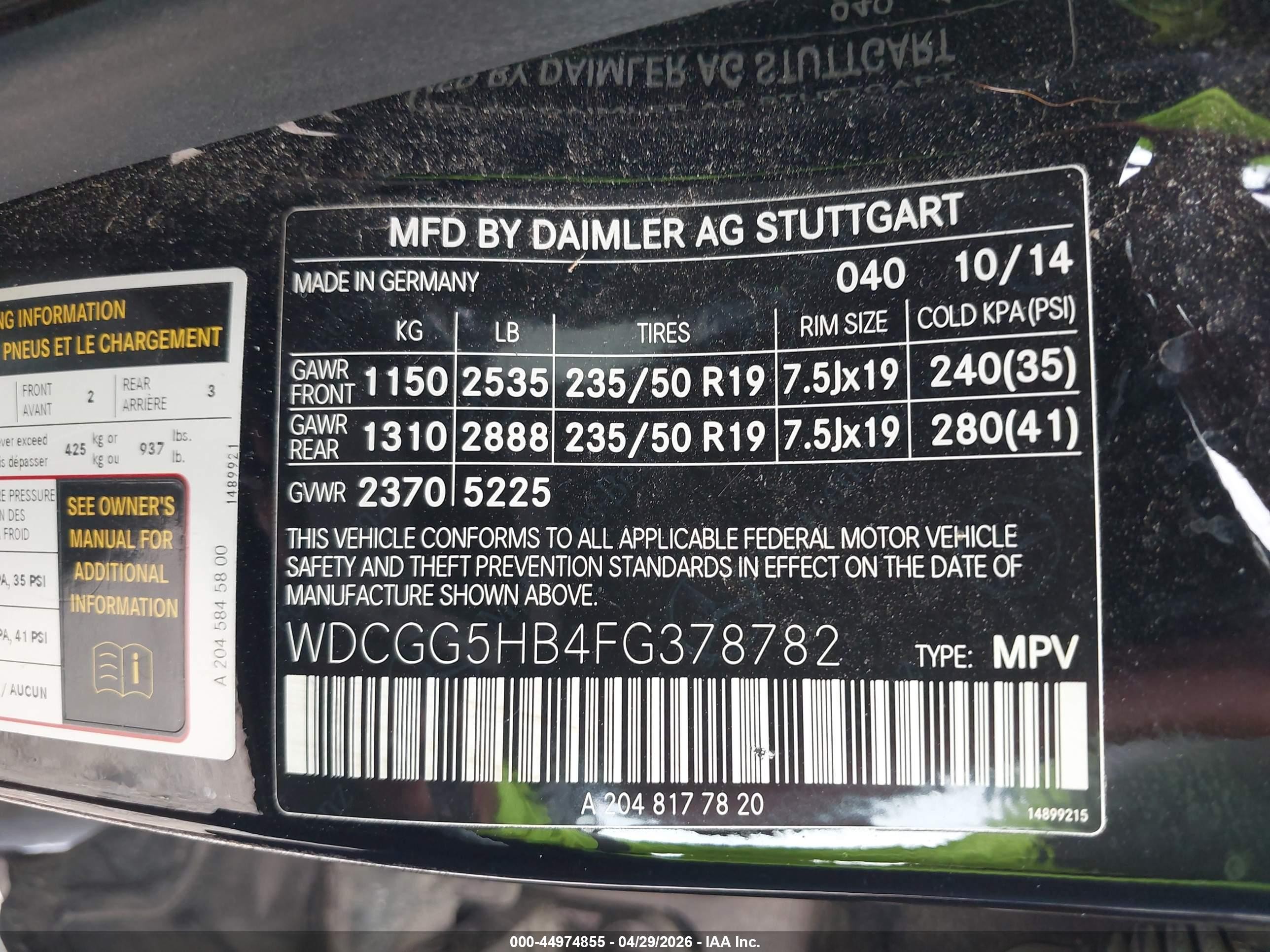 2015 Mercedes-benz Glk 350   Черный vin: WDCGG5HB4FG378782