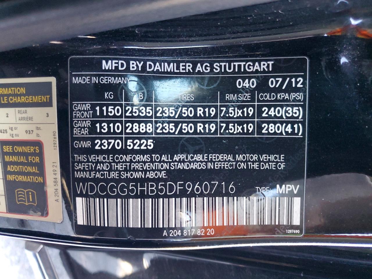 2013 Mercedes-benz Glk 350 Black vin: WDCGG5HB5DF960716