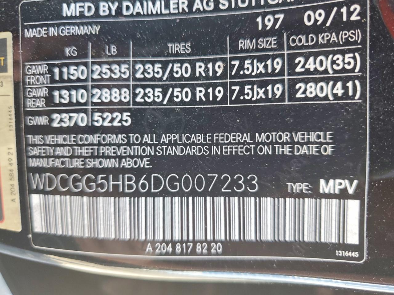 2013 Mercedes-benz Glk 350 Black vin: WDCGG5HB6DG007233