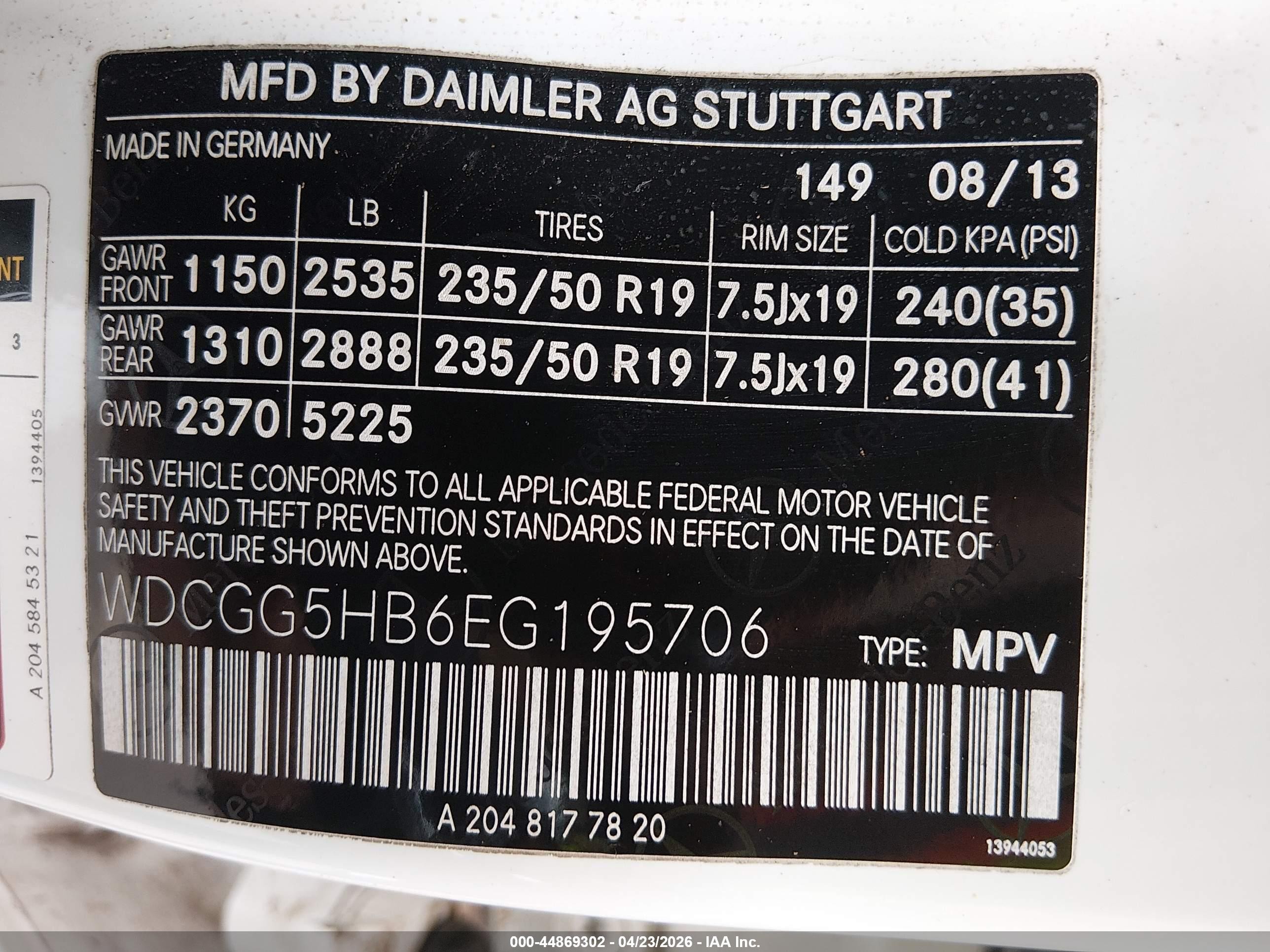 2014 Mercedes-benz Glk 350   Белый vin: WDCGG5HB6EG195706