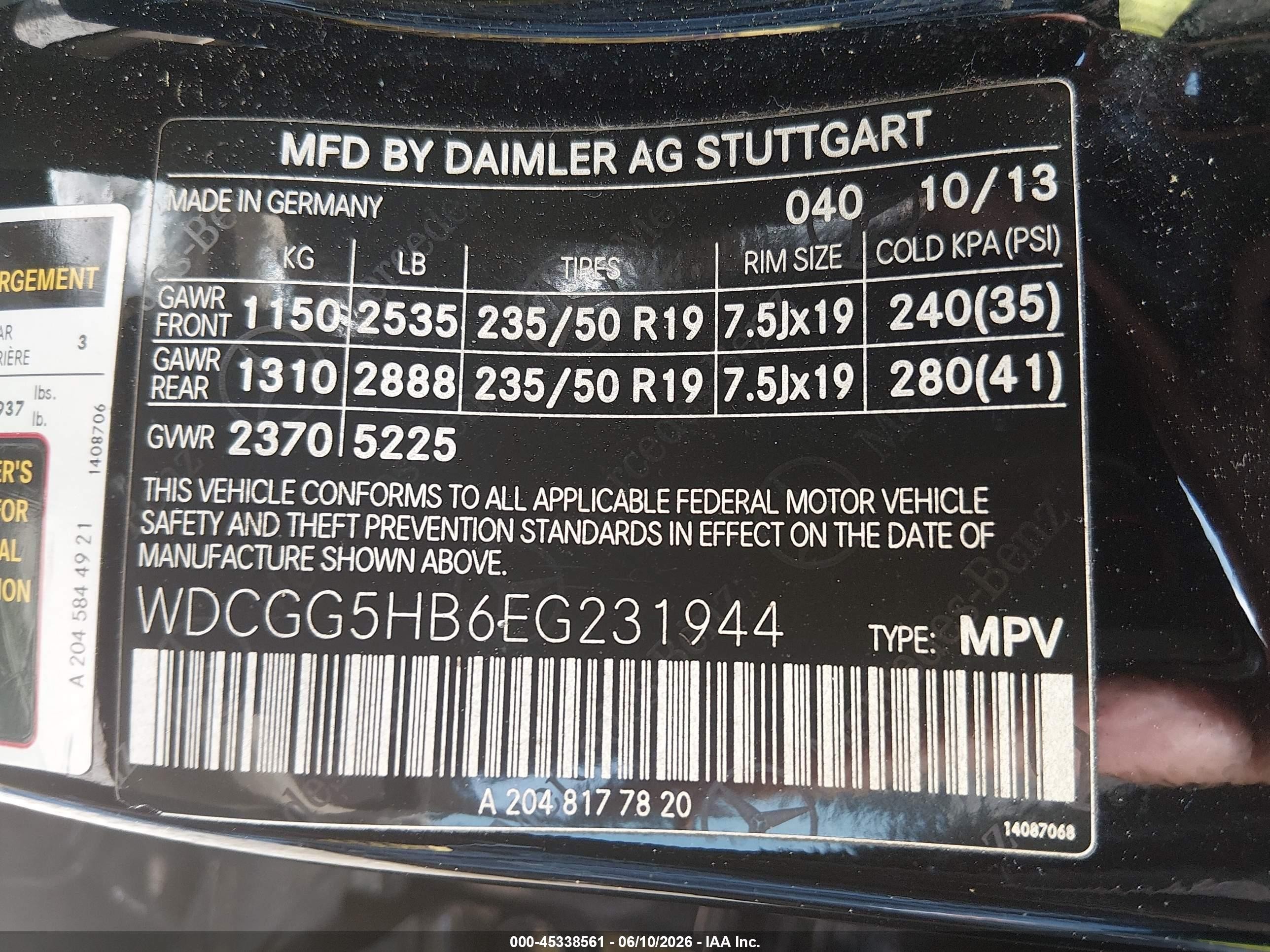 2014 Mercedes-benz Glk 350   Black vin: WDCGG5HB6EG231944
