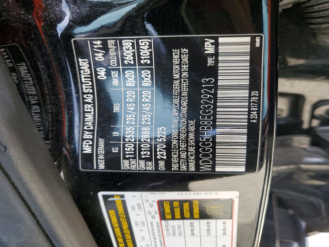 2014 Mercedes-benz Glk 350 Black vin: WDCGG5HB8EG329213