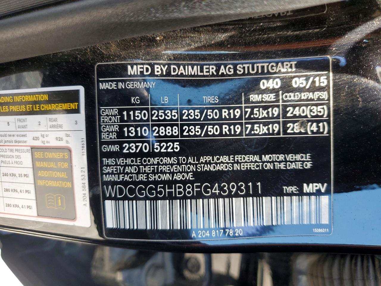 2015 Mercedes-benz Glk 350 Black vin: WDCGG5HB8FG439311