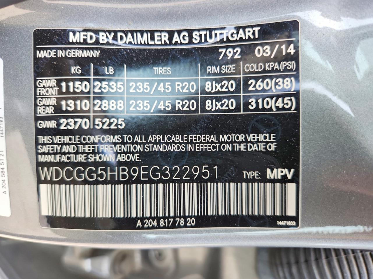 2014 Mercedes-benz Glk 350 Серый vin: WDCGG5HB9EG322951