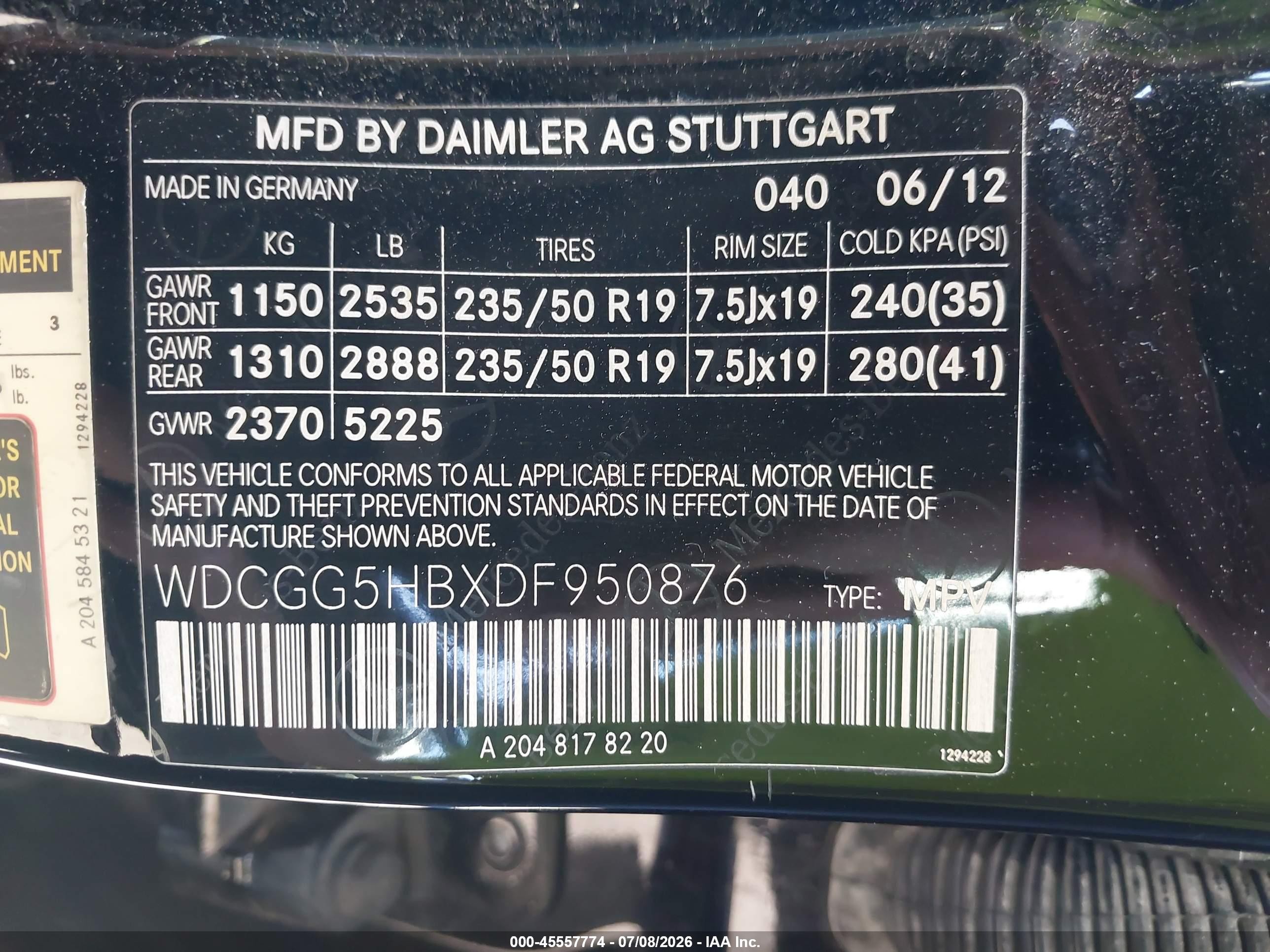 2013 Mercedes-benz Glk 350   Черный vin: WDCGG5HBXDF950876