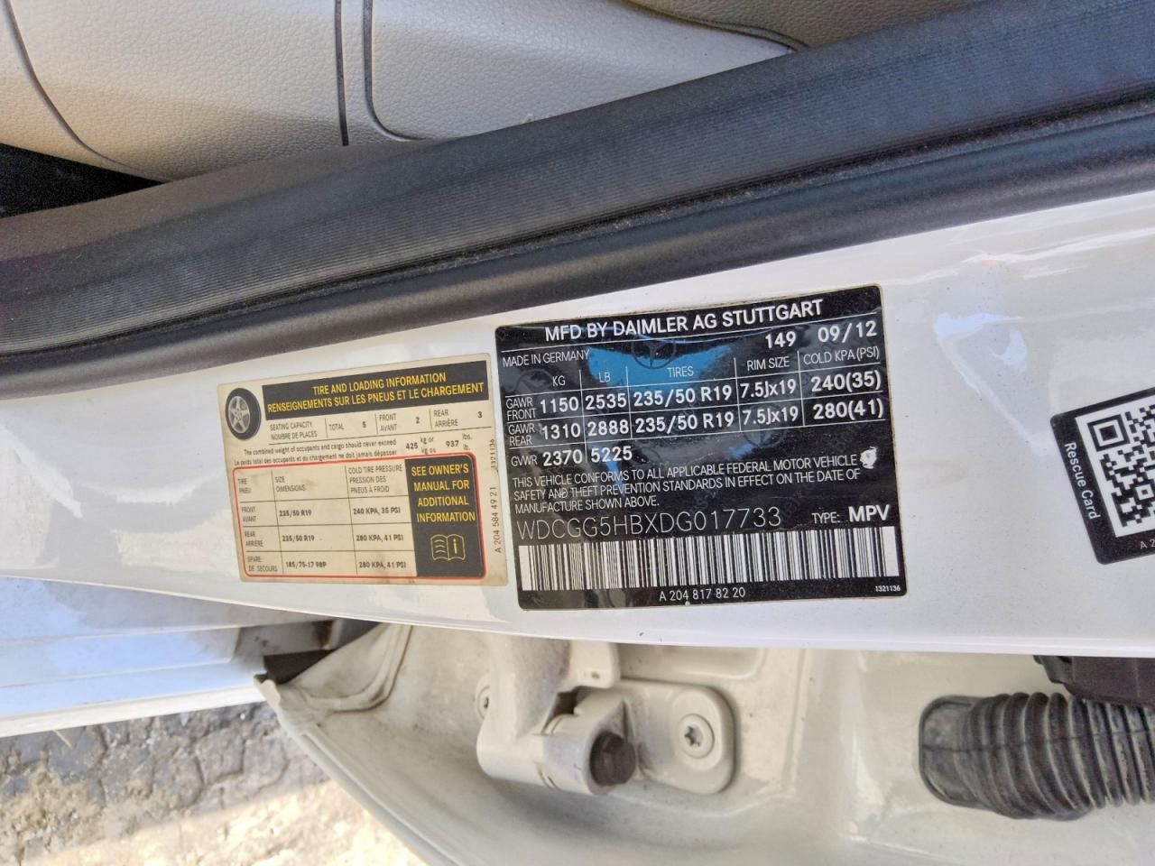 2013 Mercedes-benz Glk 350 White vin: WDCGG5HBXDG017733