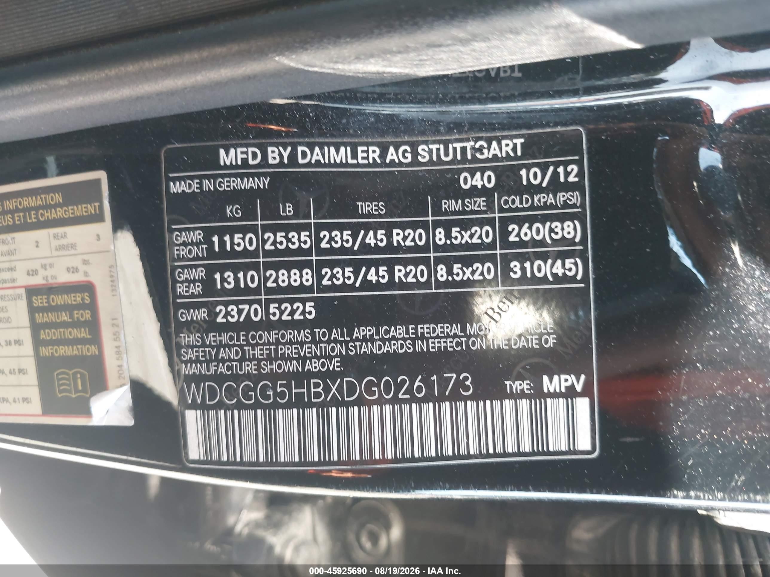 2013 Mercedes-benz Glk 350   Black vin: WDCGG5HBXDG026173