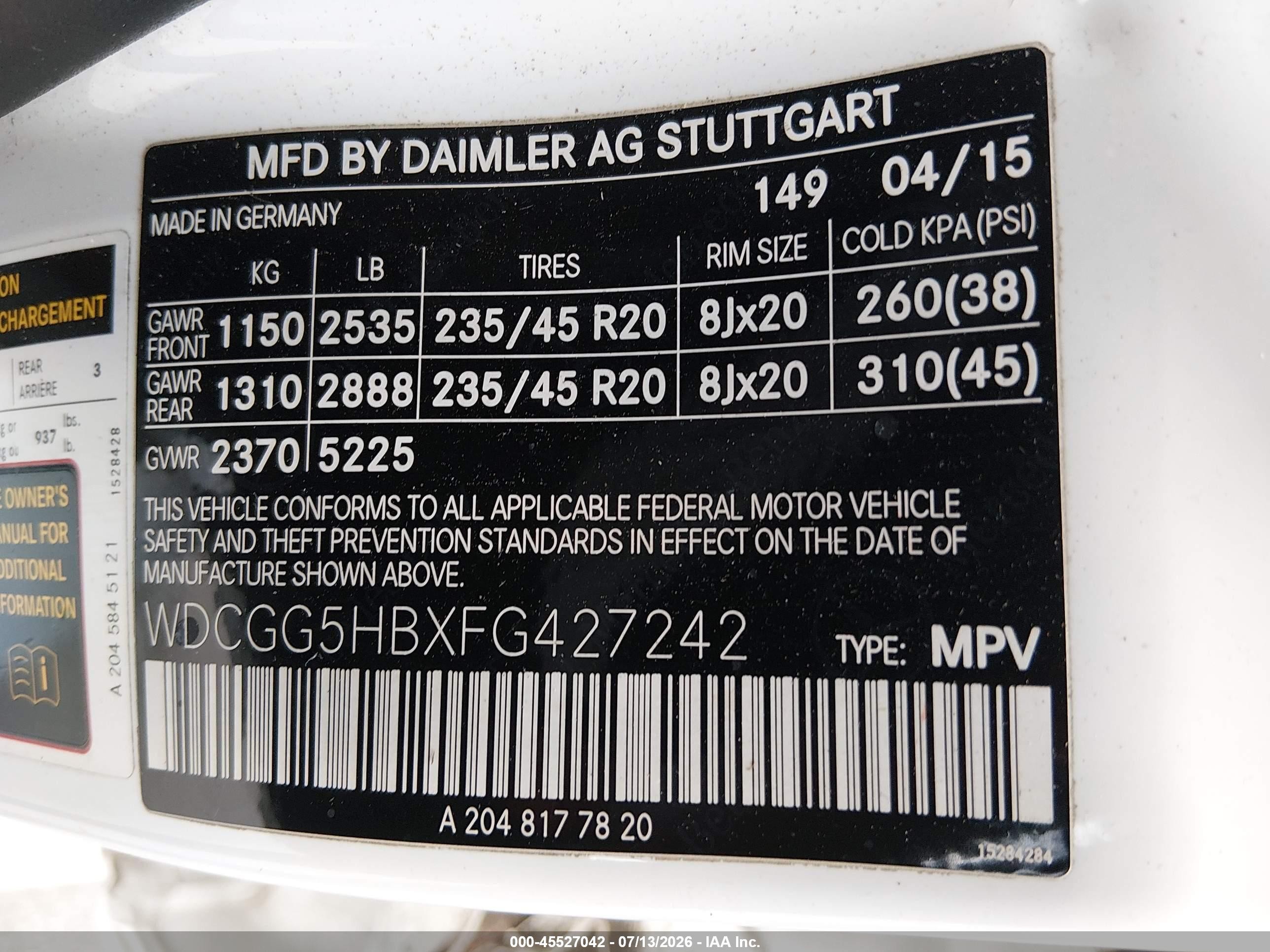 2015 Mercedes-benz Glk 350   White vin: WDCGG5HBXFG427242